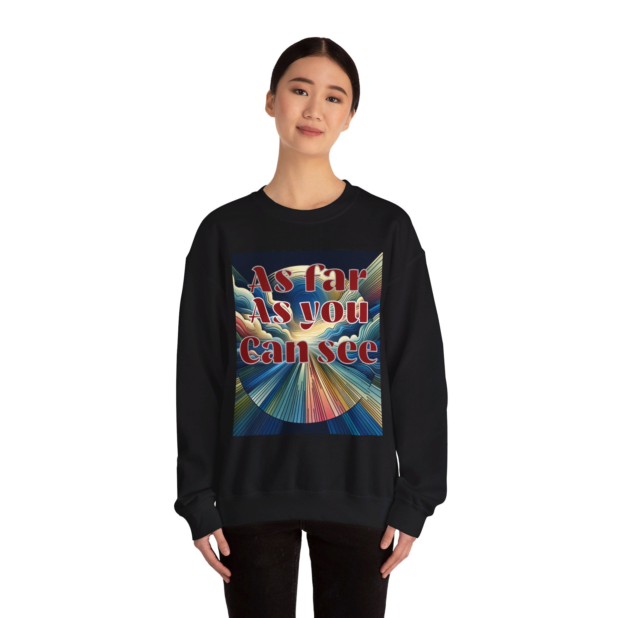 Unisex Heavy Blend™ Crewneck Sweatshirt, As Far As You Can See, Abstract Design