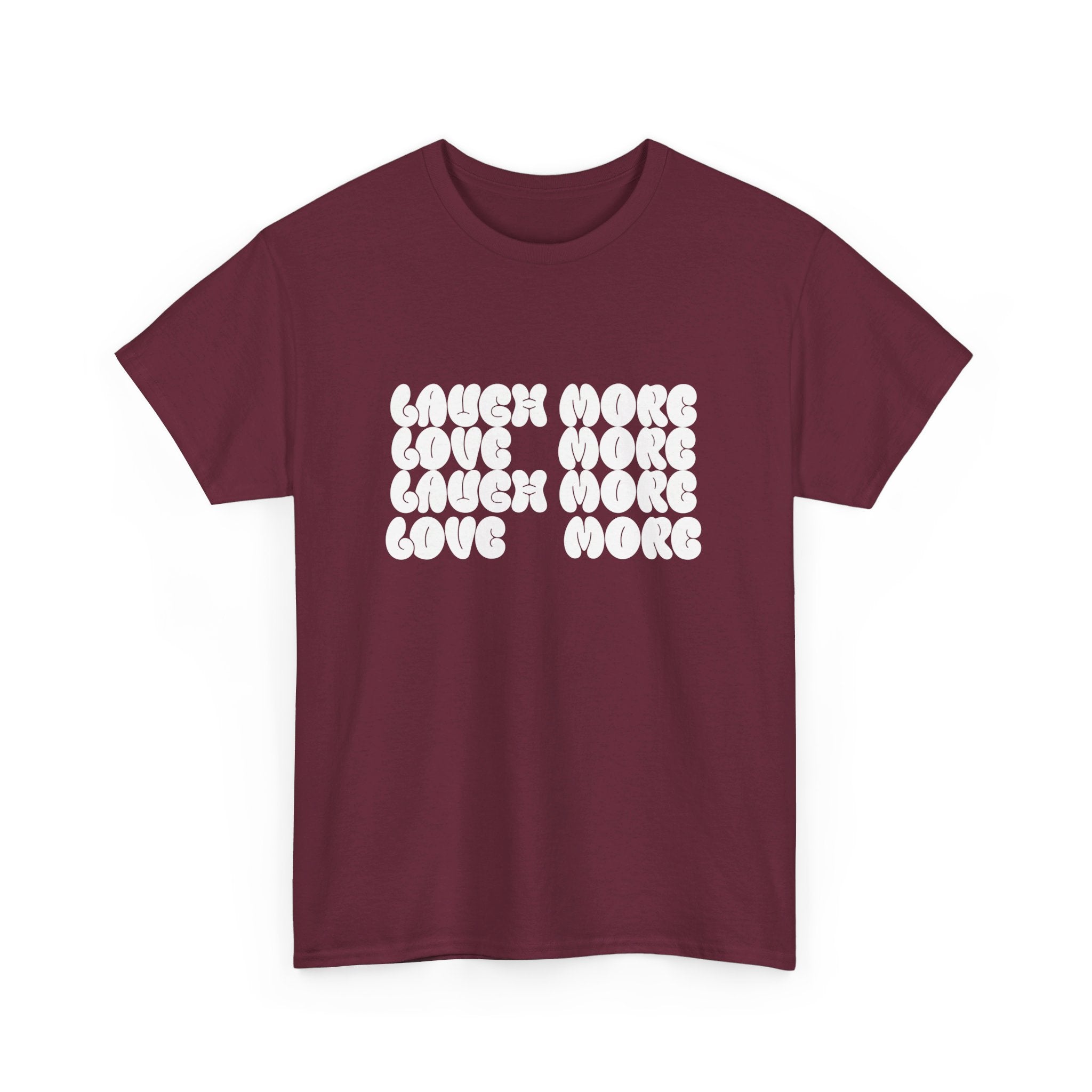 Unisex Heavy Cotton Tee, Laugh More, Love More Tee