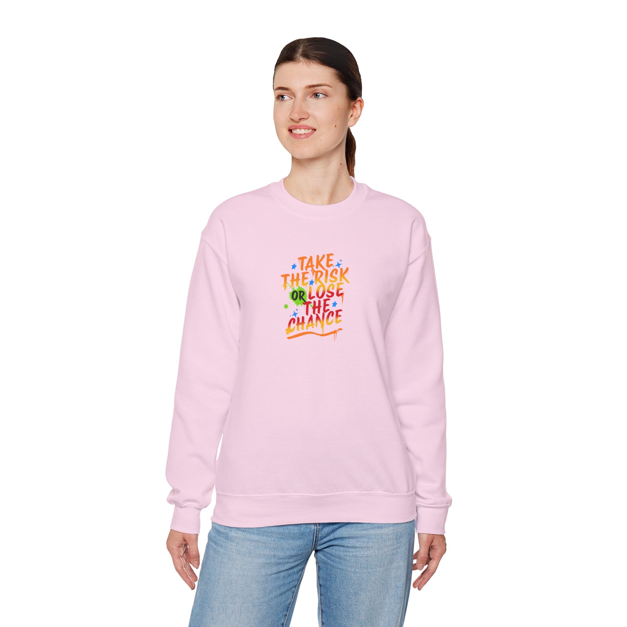 Heavy Blend Crewneck Sweatshirt - Cozy Comfort for All times, Take The Risk Or Loose The Chance