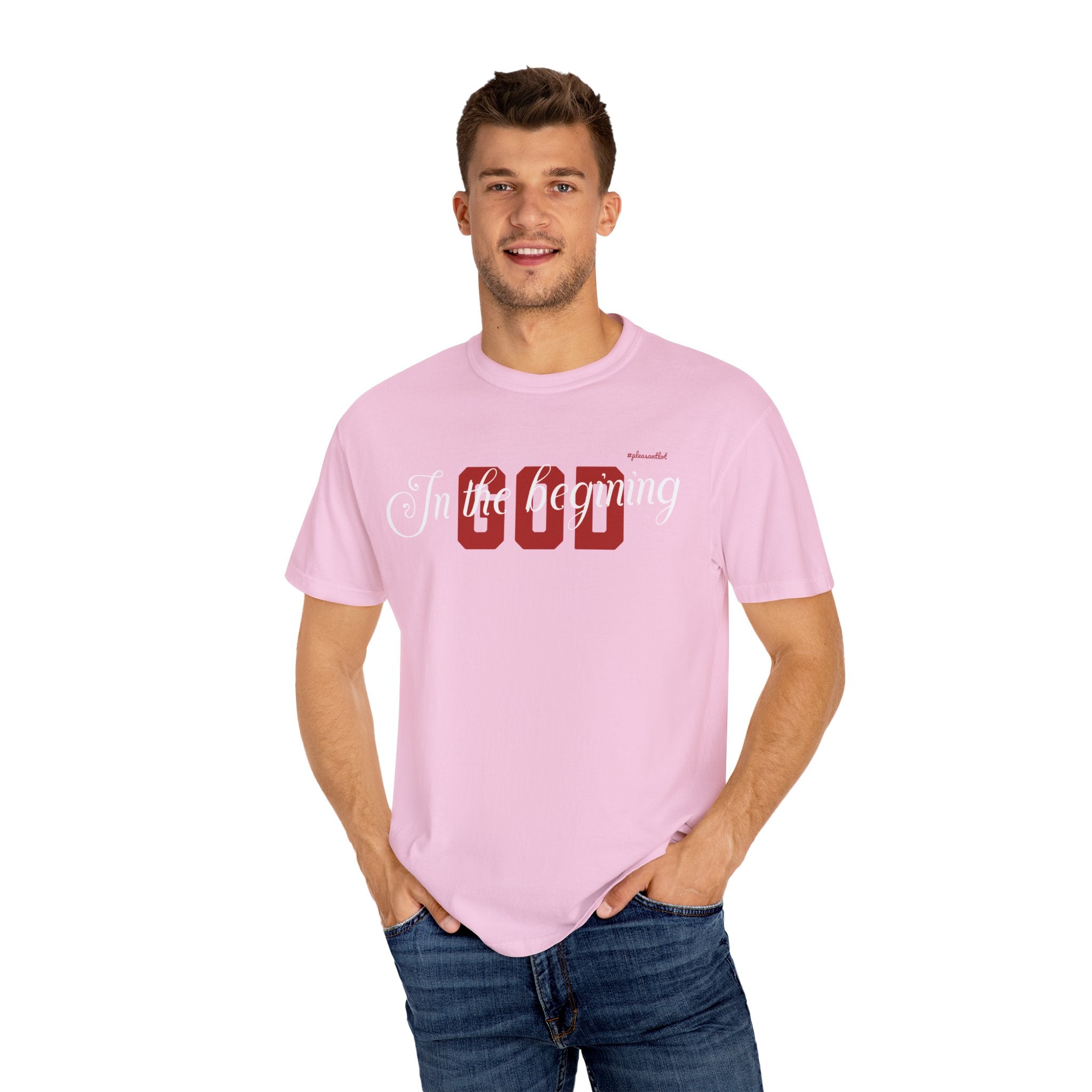 Unisex Garment-Dyed T-shirt(In The Begining, God)