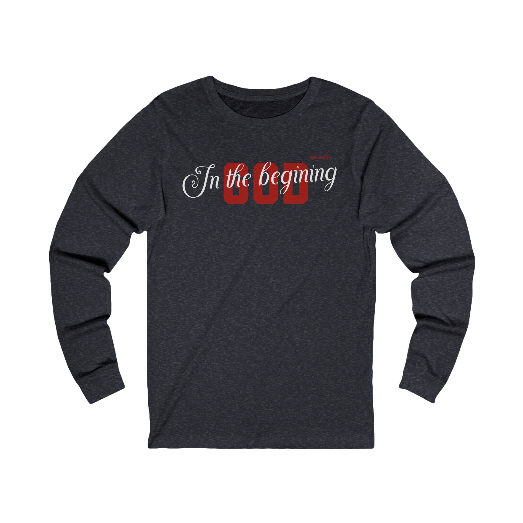 Unisex Jersey Long Sleeve Tee(In The Begining, God), Faithbase Design Tee,