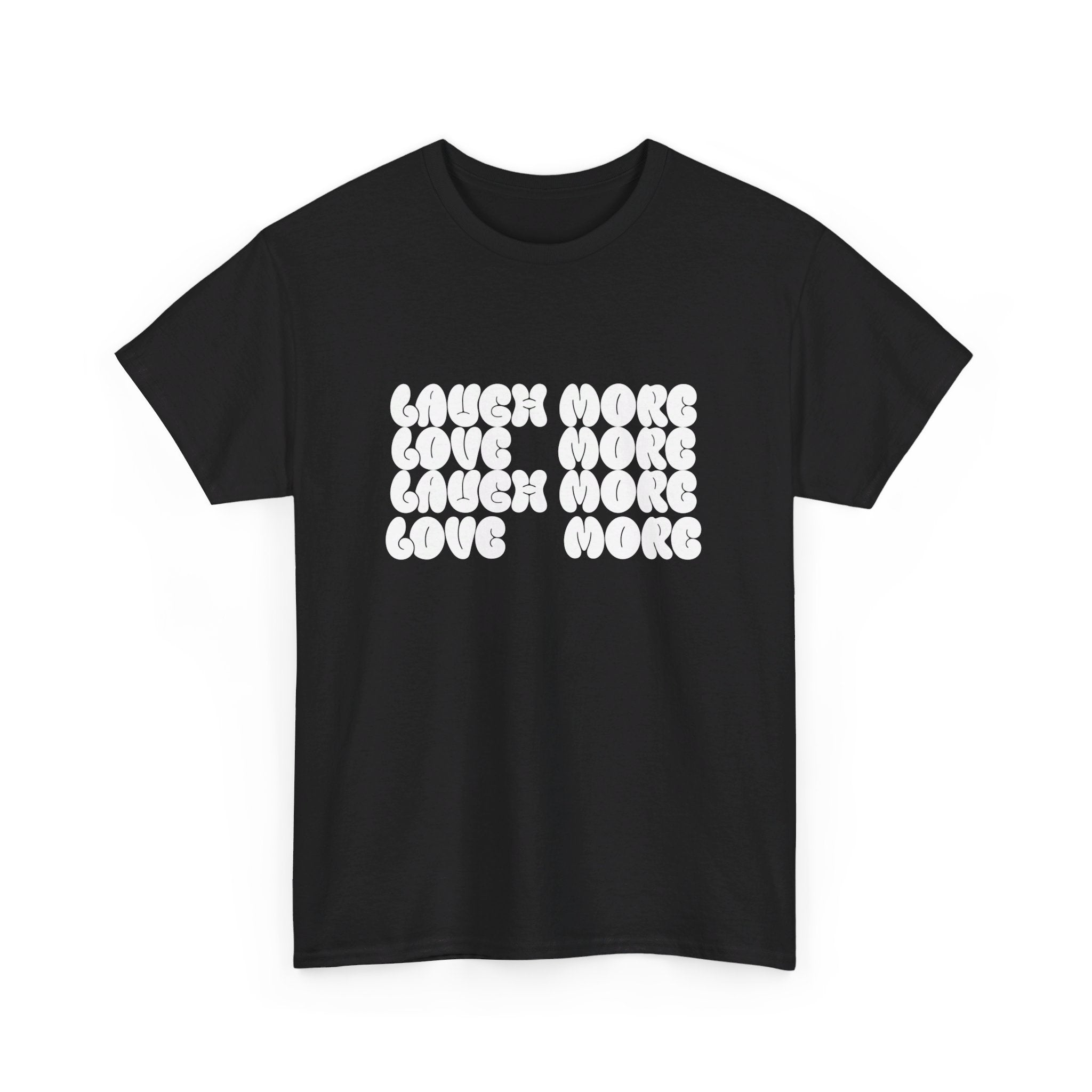 Unisex Heavy Cotton Tee, Laugh More, Love More Tee