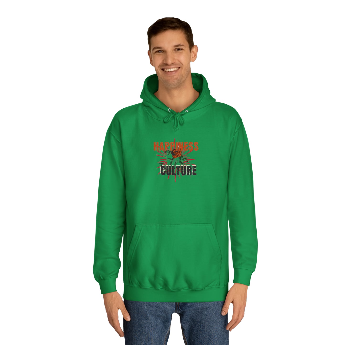 Unisex College Hoodie, Excellent Design, Happiness Culture