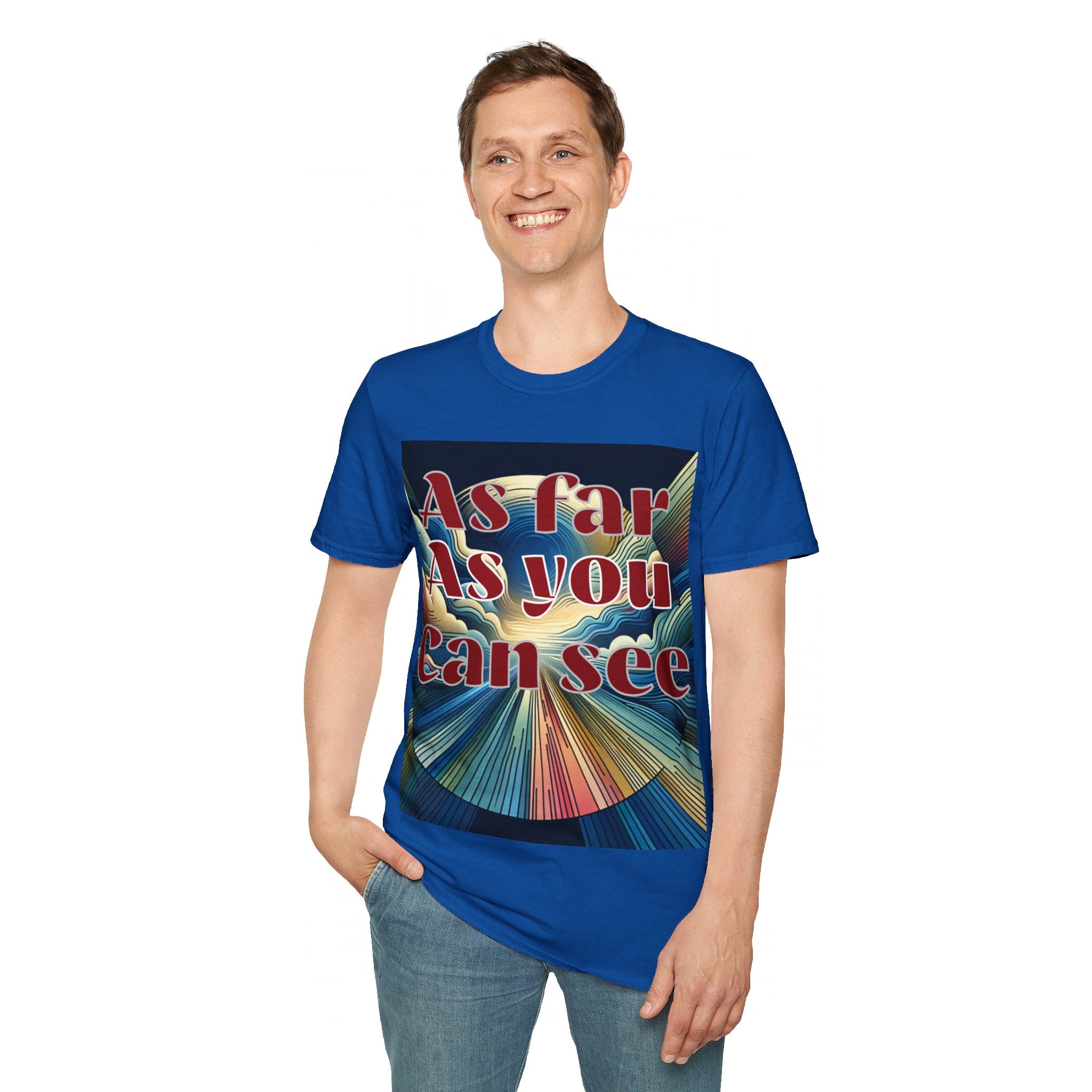 Abstract Design Unisex Softstyle T-Shirt,As Far As You Can See, Choice colors