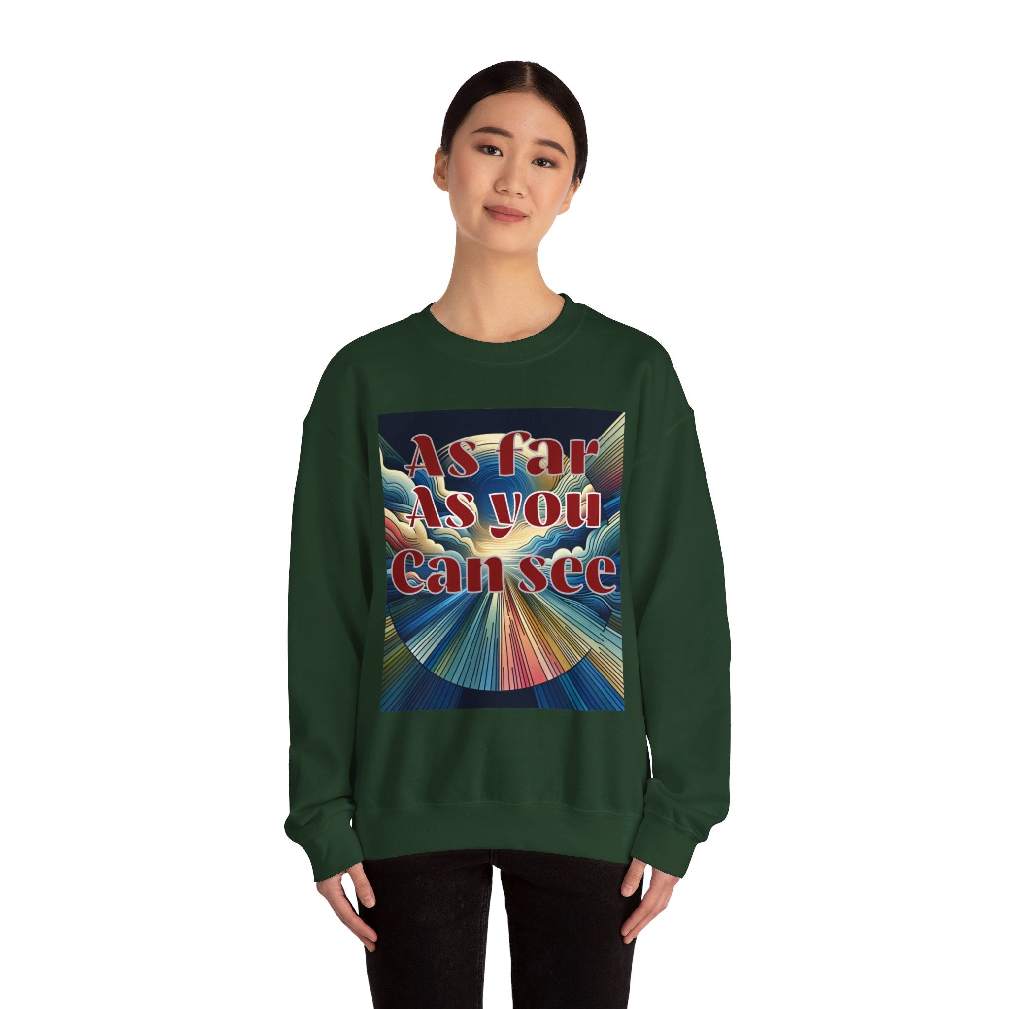 Unisex Heavy Blend™ Crewneck Sweatshirt, As Far As You Can See, Abstract Design