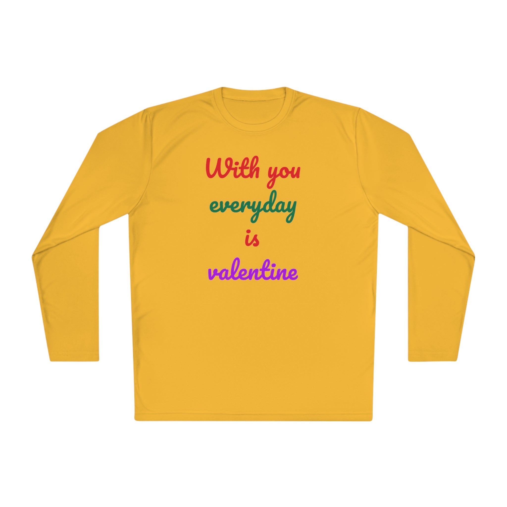 Unisex Lightweight Long Sleeve Tee, Activewear or Everydaywear, Comfy feel, 40+ultraviolet protector factor(With You Everyday Is Valentine)