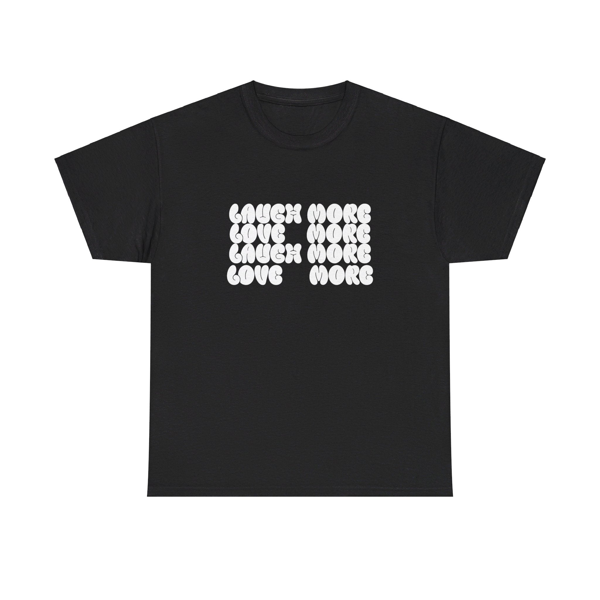 Unisex Heavy Cotton Tee, Laugh More, Love More Tee