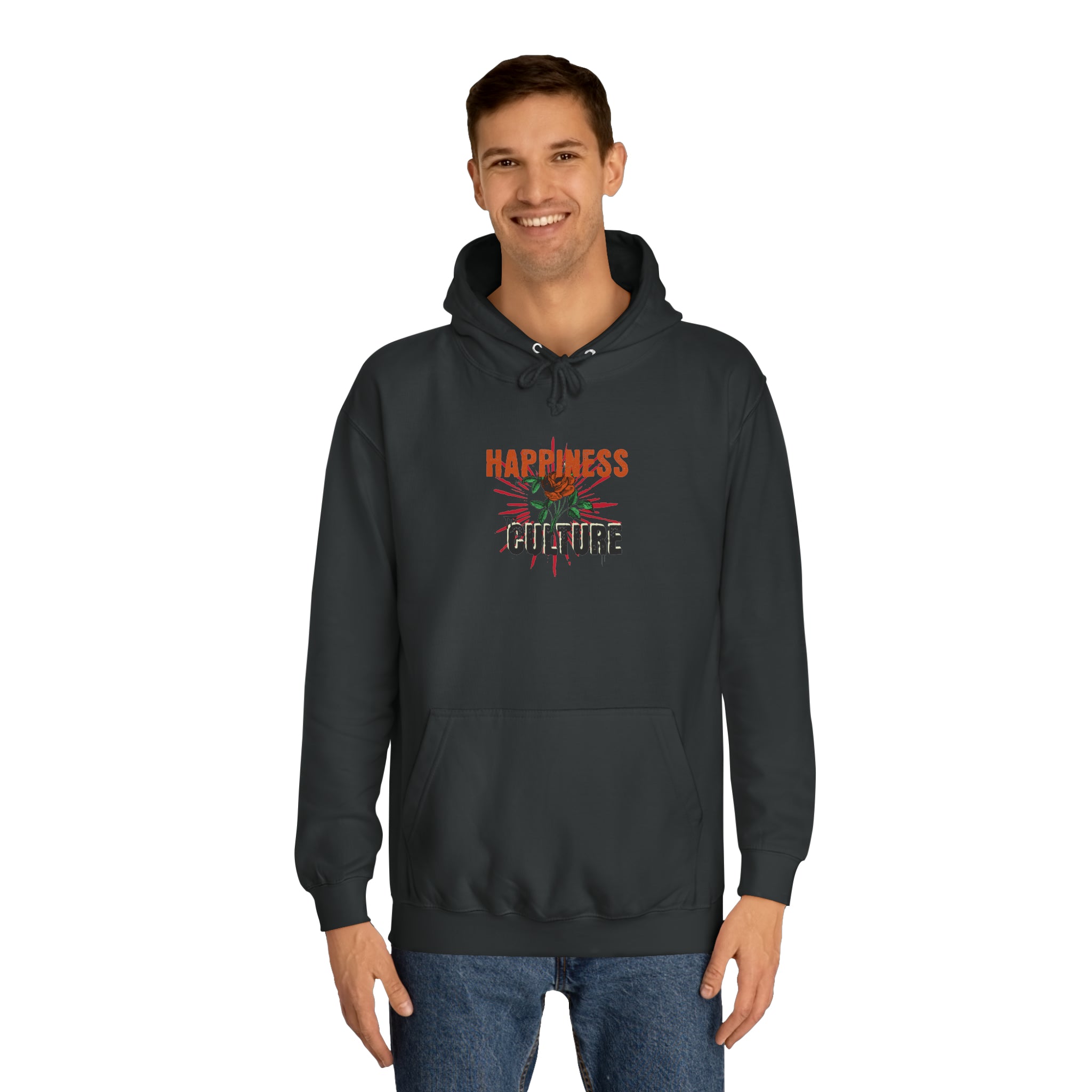 Unisex College Hoodie, Excellent Design, Happiness Culture