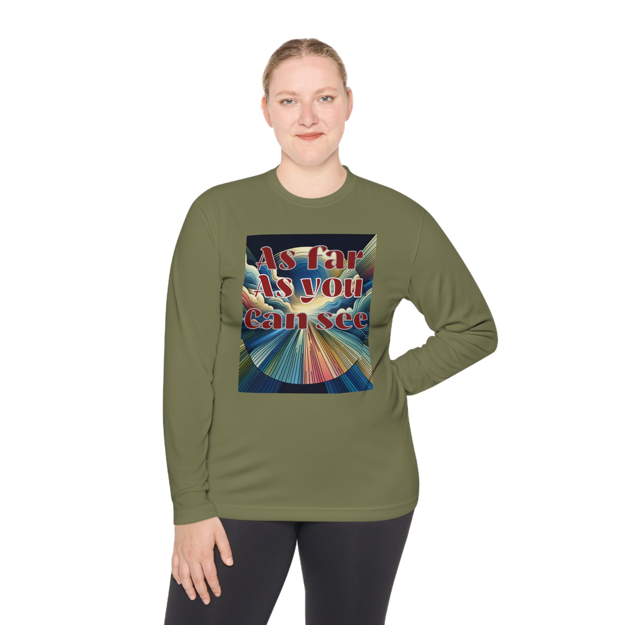 Unisex Lightweight Long Sleeve Tee, As Far As You Can See, Abstract Design