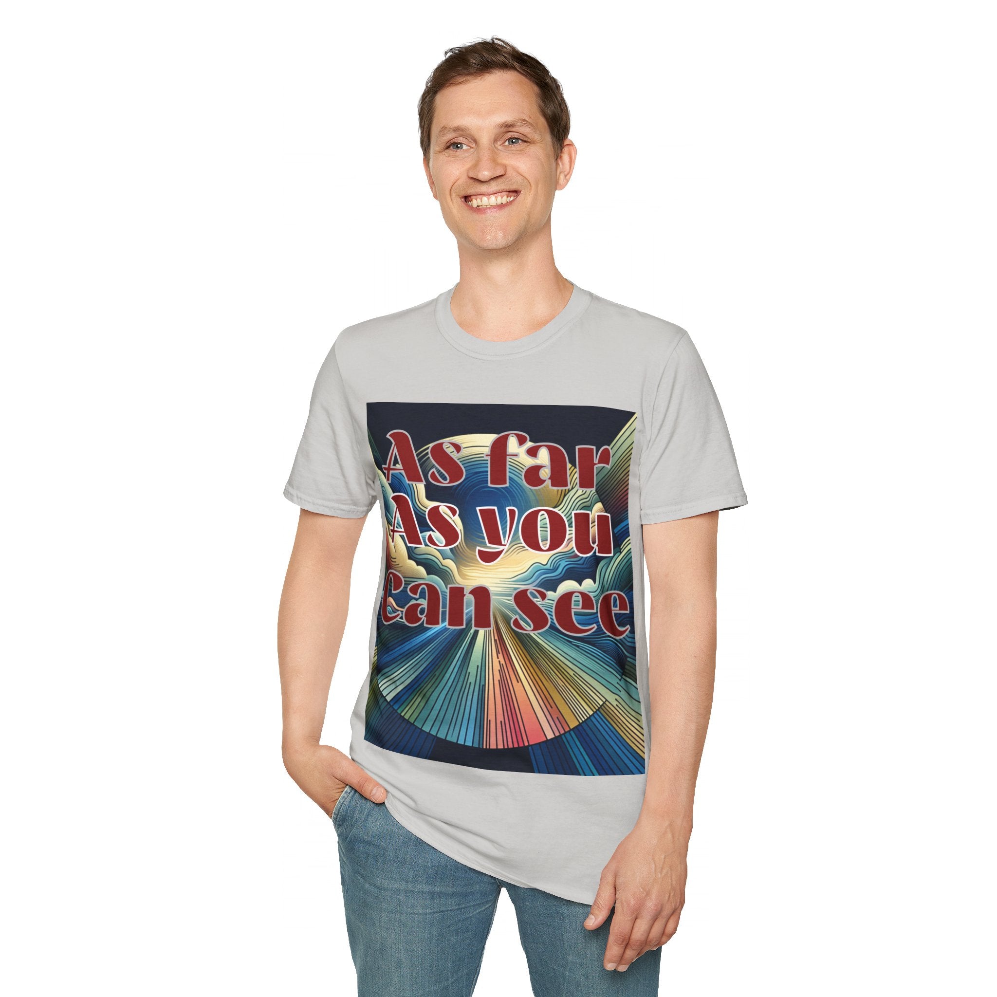 Abstract Design Unisex Softstyle T-Shirt,As Far As You Can See, Choice colors