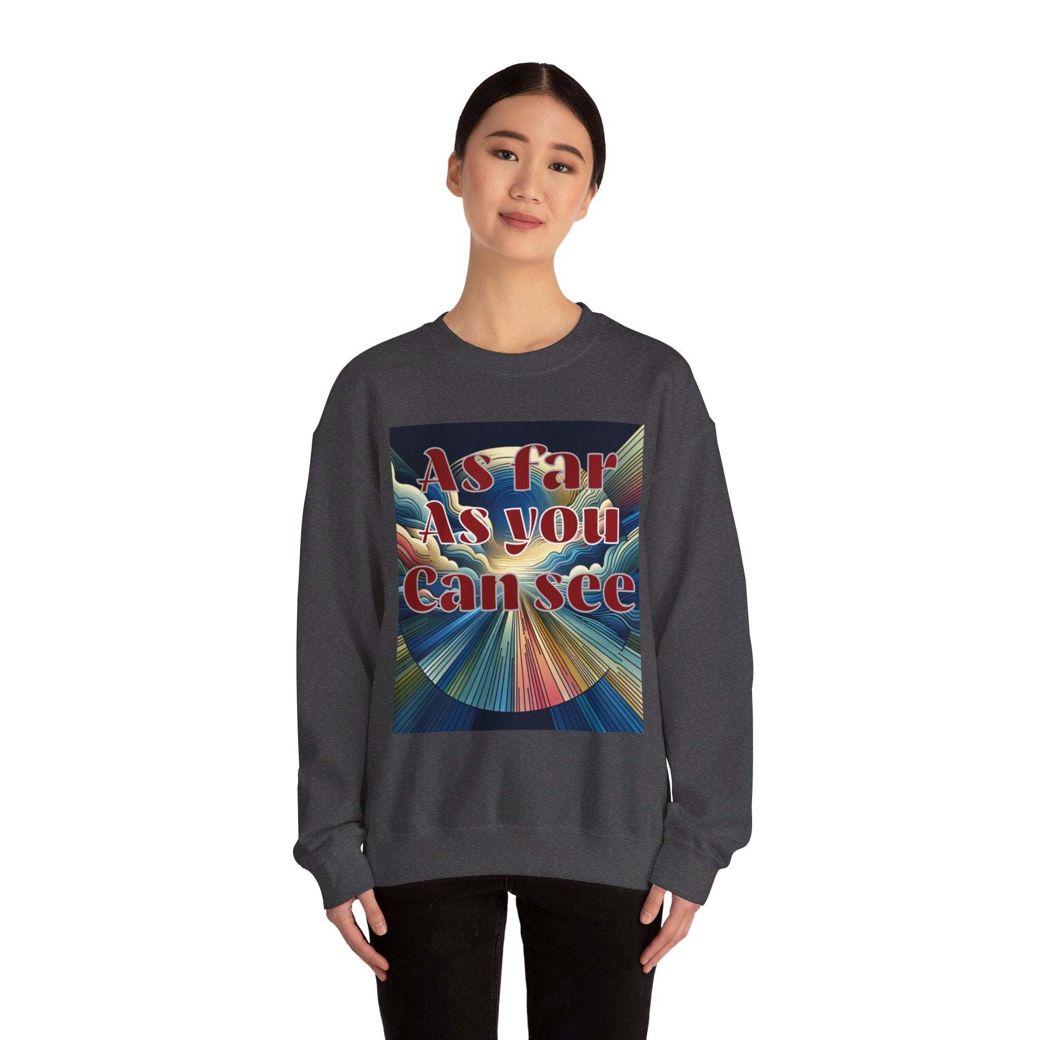 Unisex Heavy Blend™ Crewneck Sweatshirt, As Far As You Can See, Abstract Design