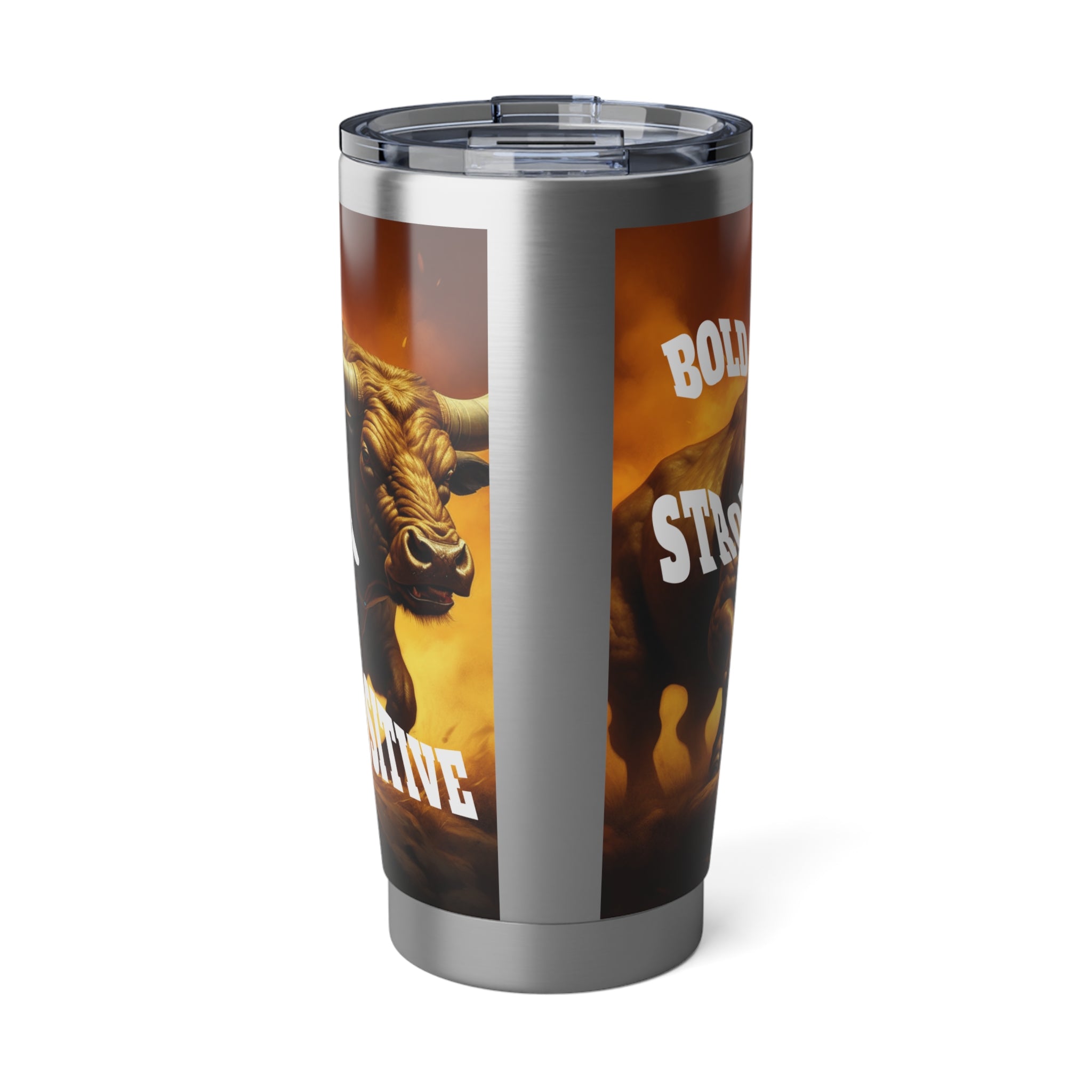 Pleasant Bull Travel 20oz Tumbler, Bold, Strong, Beautiful