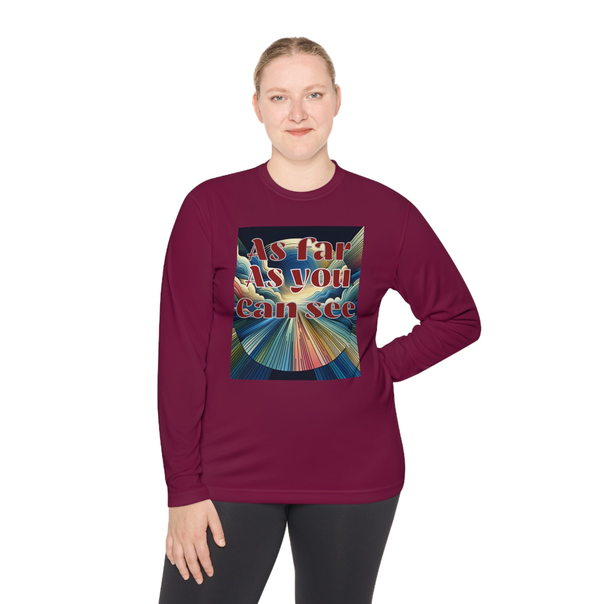 Unisex Lightweight Long Sleeve Tee, As Far As You Can See, Abstract Design