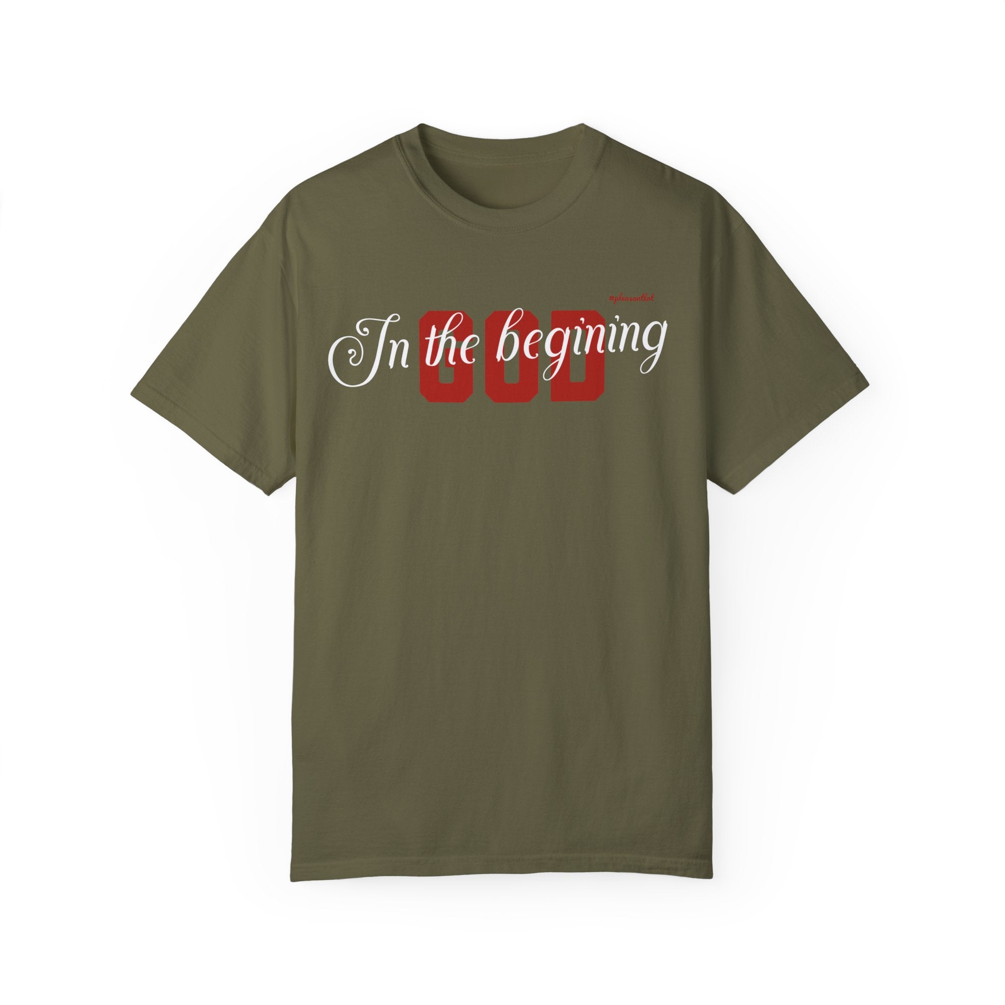 Unisex Garment-Dyed T-shirt(In The Begining, God)