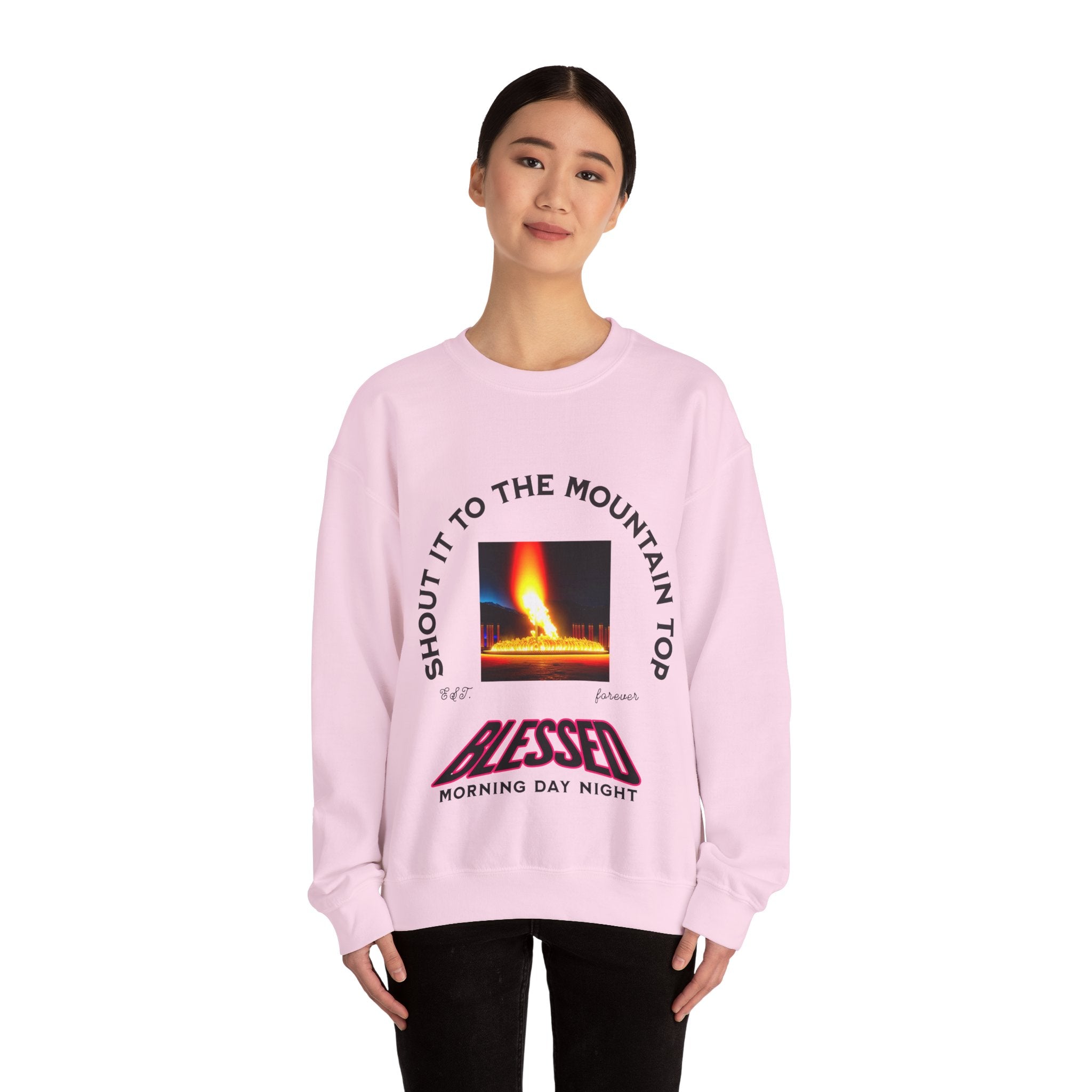 Shout It To The Mountain Top Blessed Unisex Heavy Blend™ Crewneck Sweatshirt