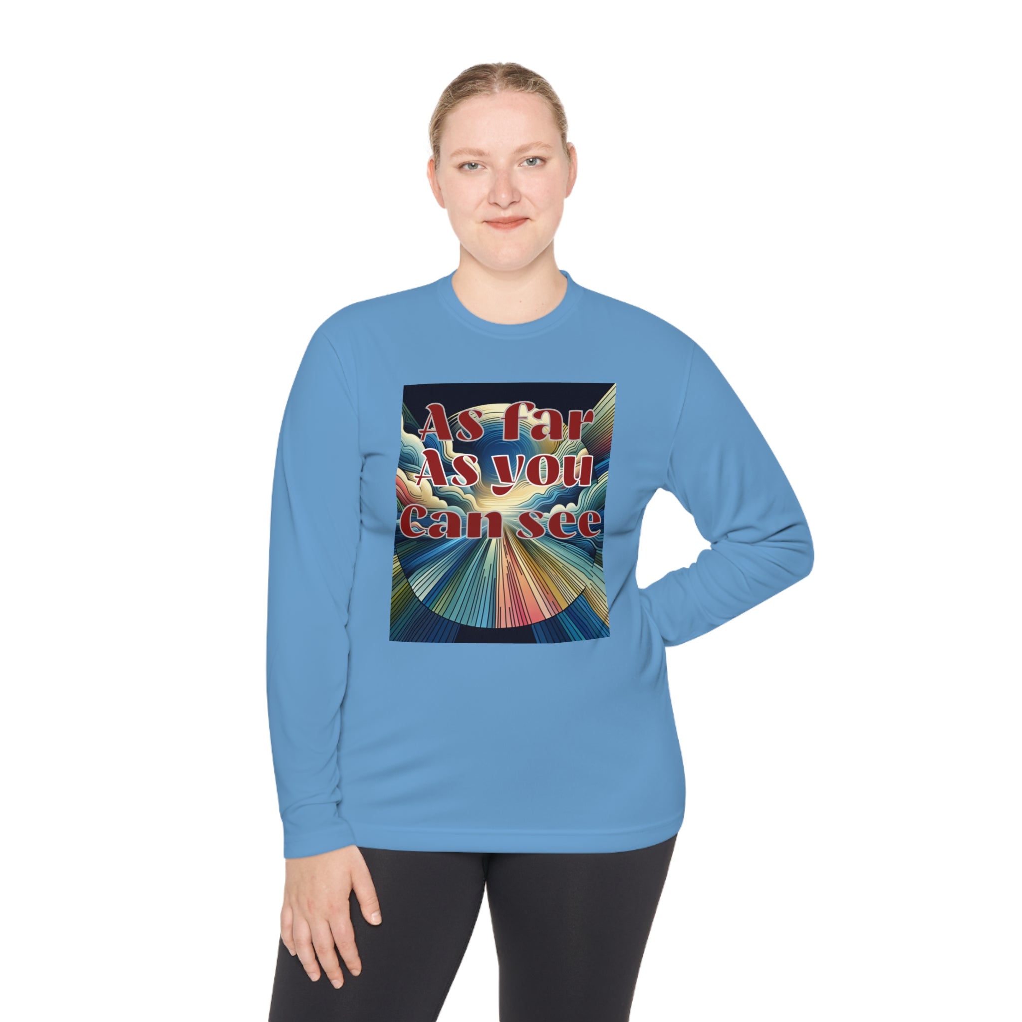 Unisex Lightweight Long Sleeve Tee, As Far As You Can See, Abstract Design