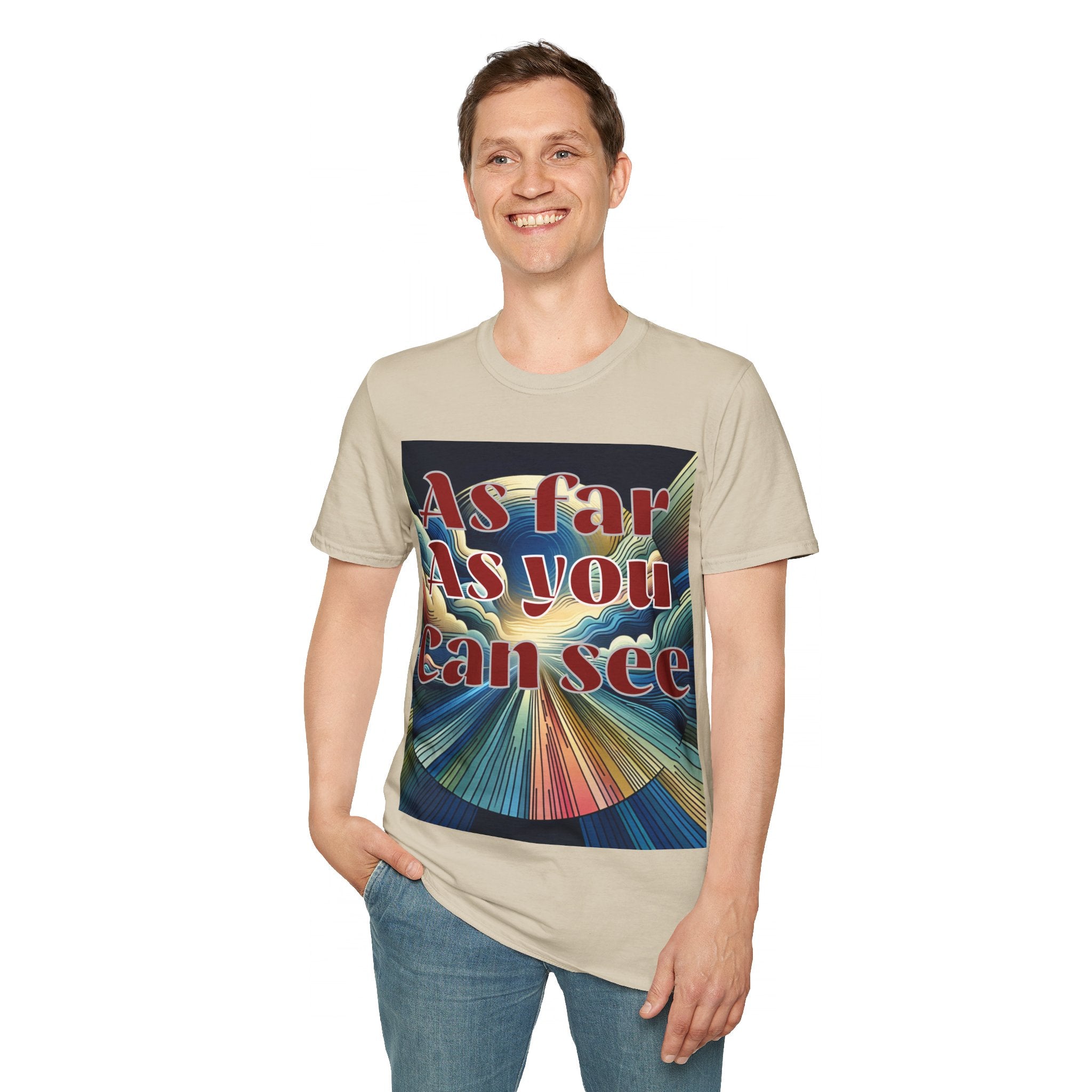 Abstract Design Unisex Softstyle T-Shirt,As Far As You Can See, Choice colors