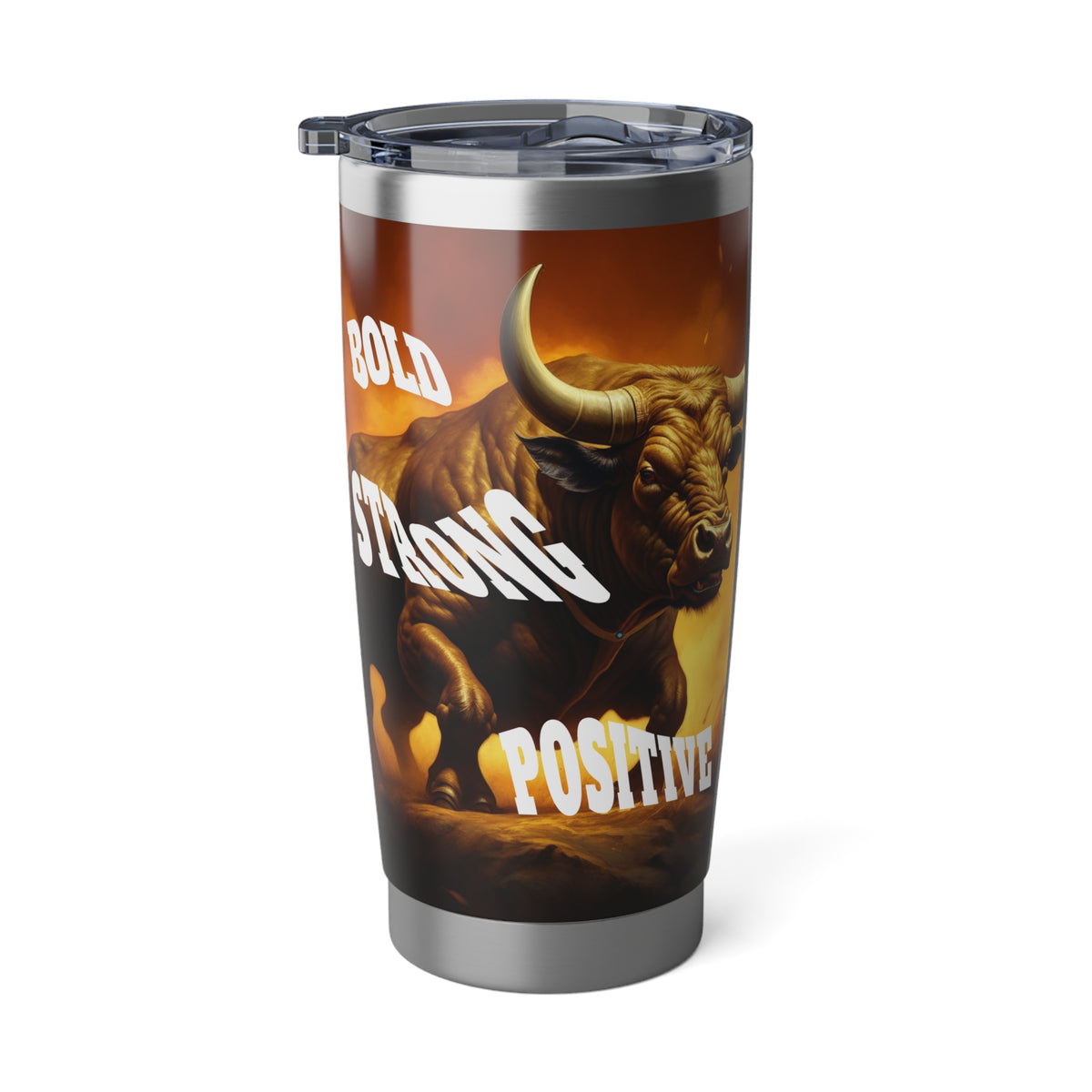 Pleasant Bull Travel 20oz Tumbler, Bold, Strong, Beautiful