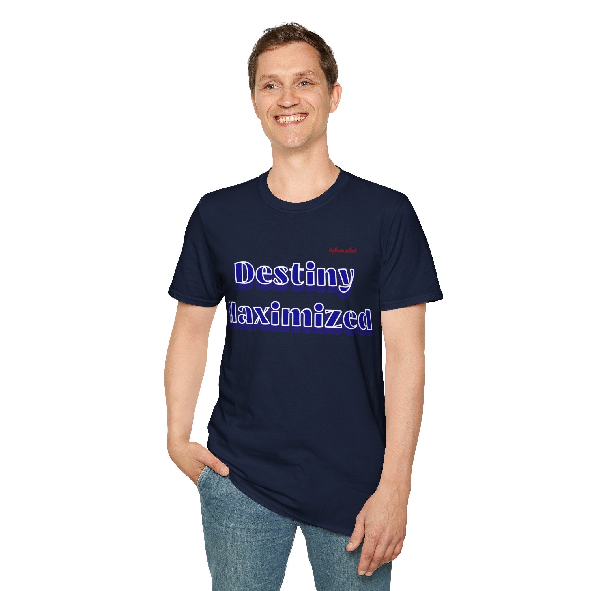 A blue t-shirt with expressive graghic design, Destiny Maximized