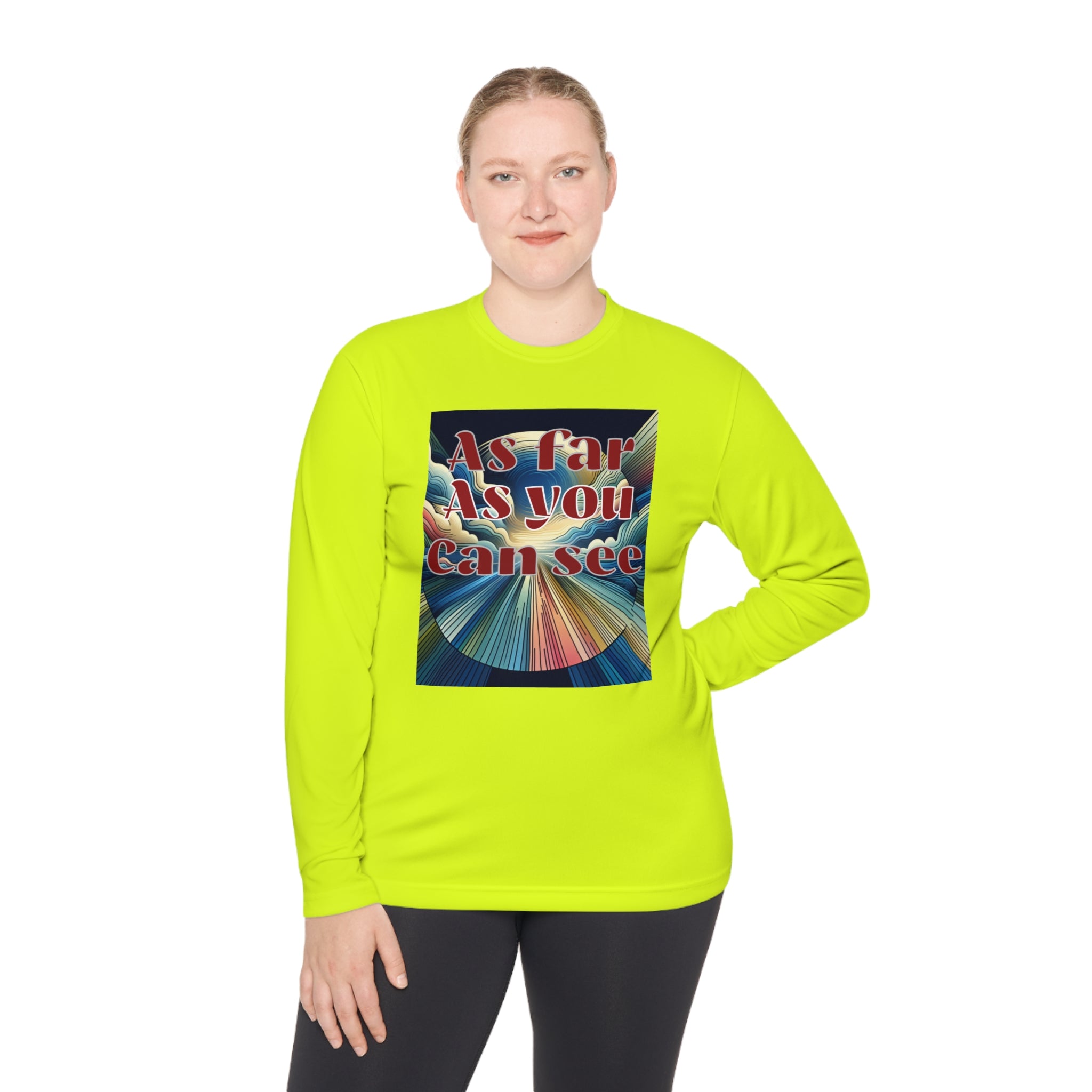 Unisex Lightweight Long Sleeve Tee, As Far As You Can See, Abstract Design