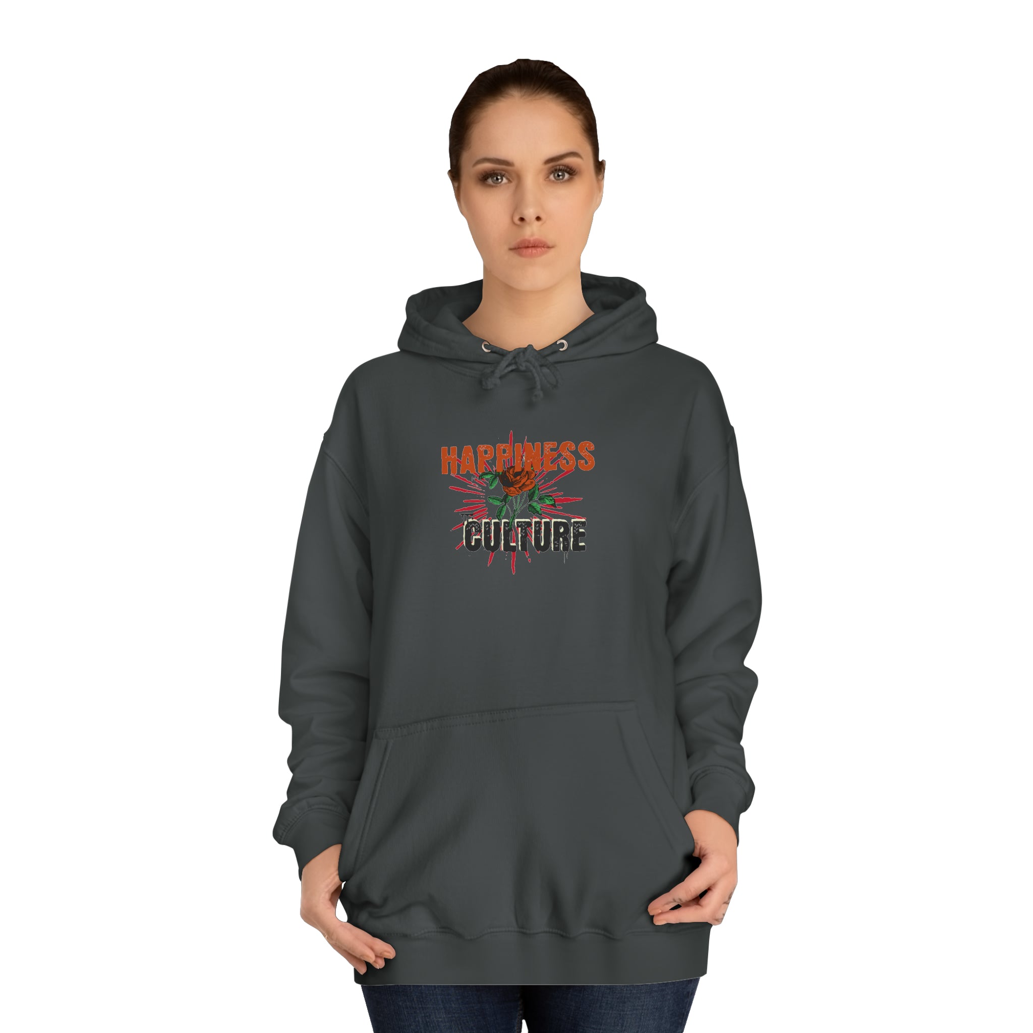 Unisex College Hoodie, Excellent Design, Happiness Culture