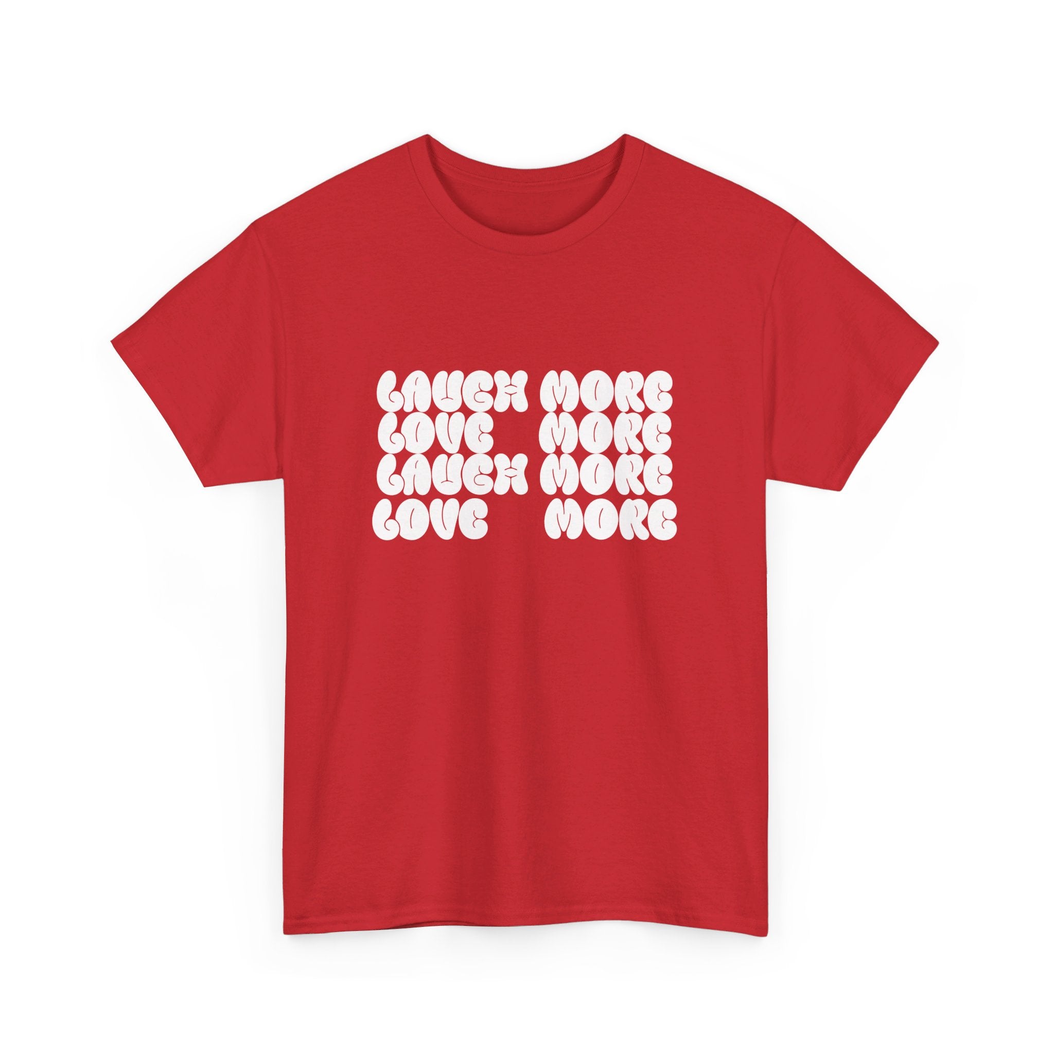 Unisex Heavy Cotton Tee, Laugh More, Love More Tee