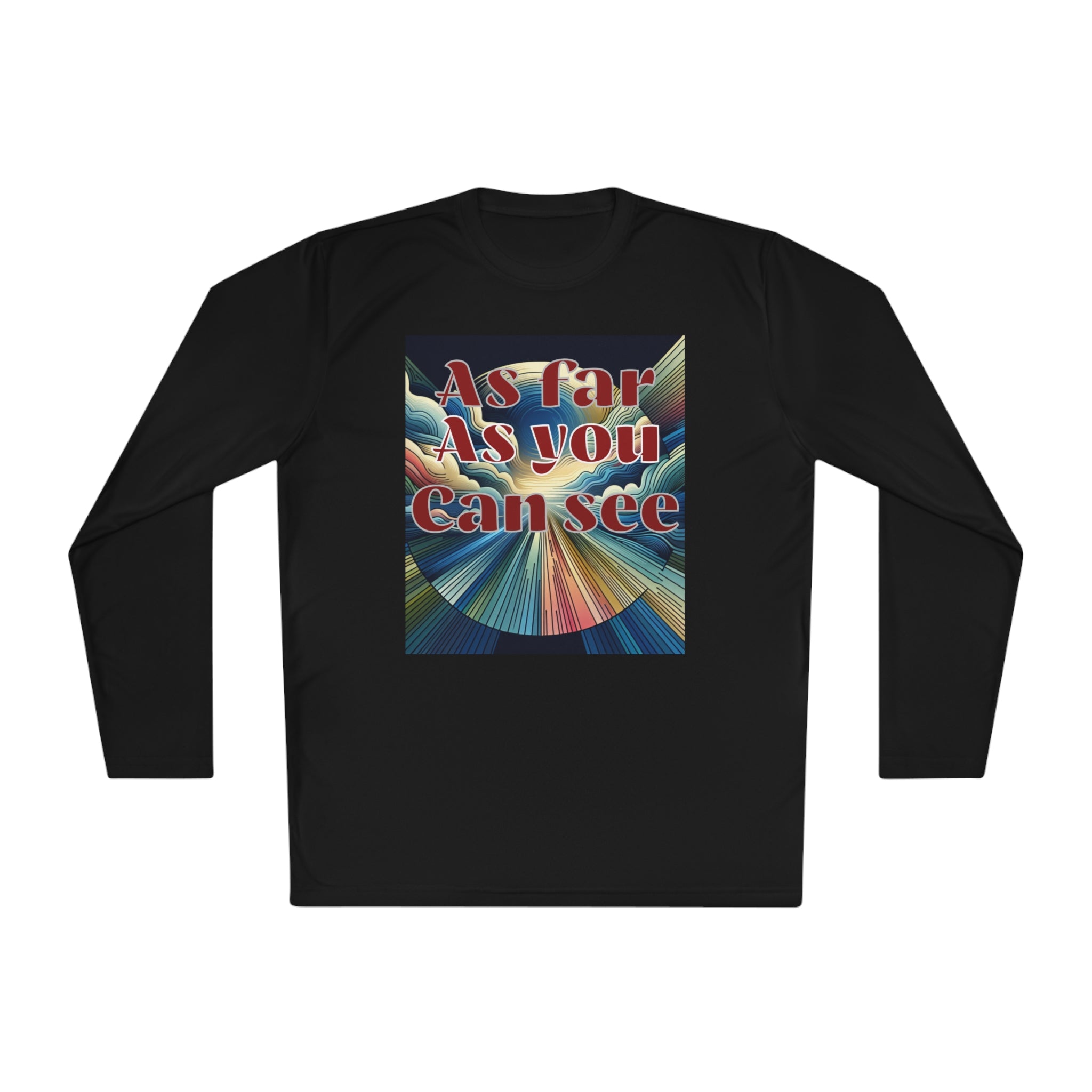 Unisex Lightweight Long Sleeve Tee, As Far As You Can See, Abstract Design