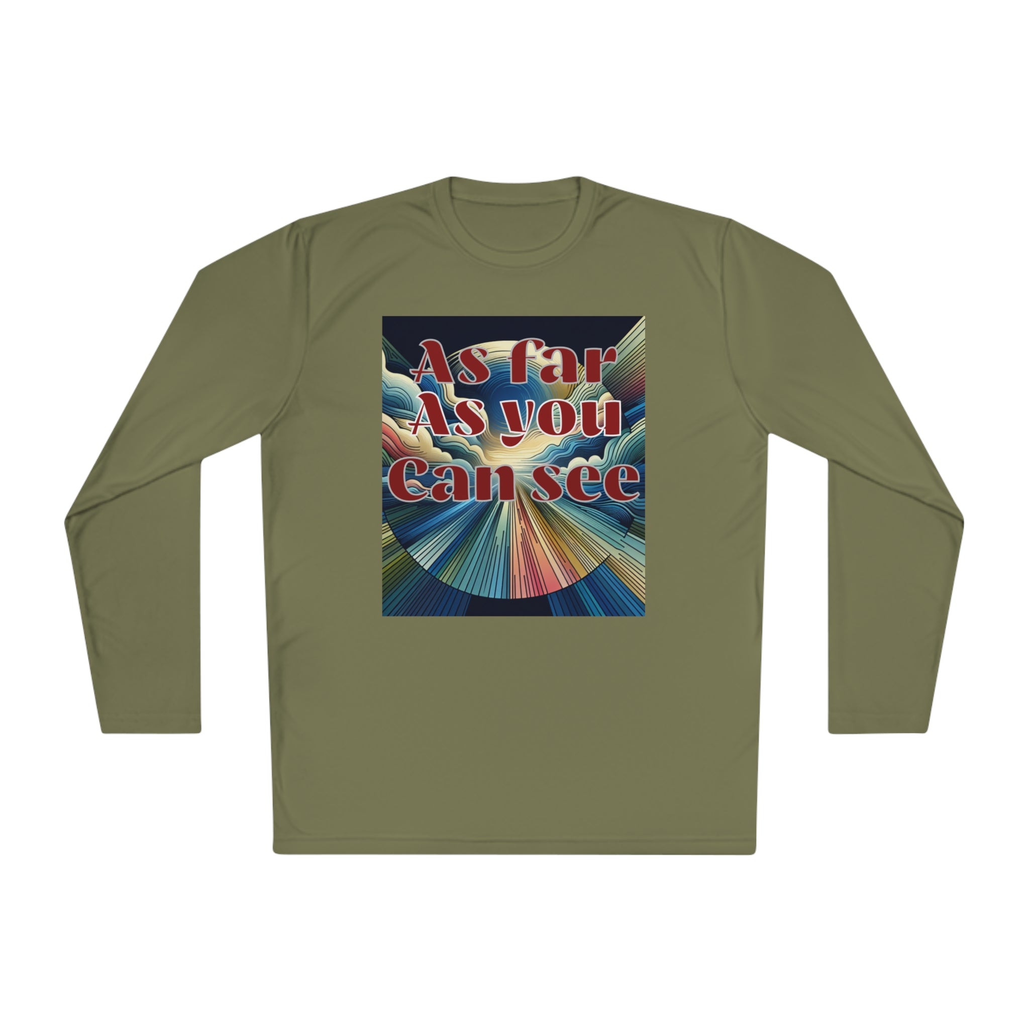 Unisex Lightweight Long Sleeve Tee, As Far As You Can See, Abstract Design