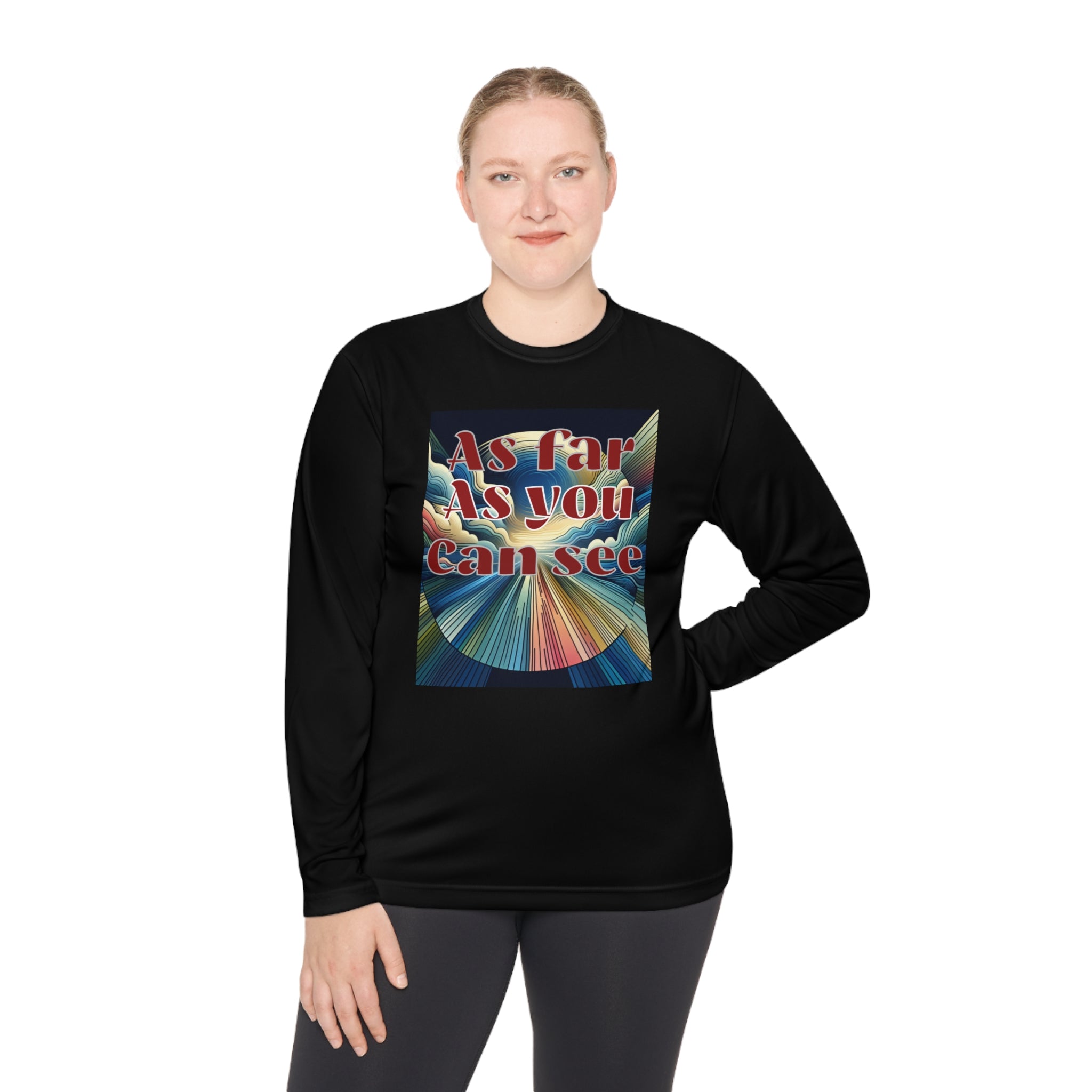 Unisex Lightweight Long Sleeve Tee, As Far As You Can See, Abstract Design