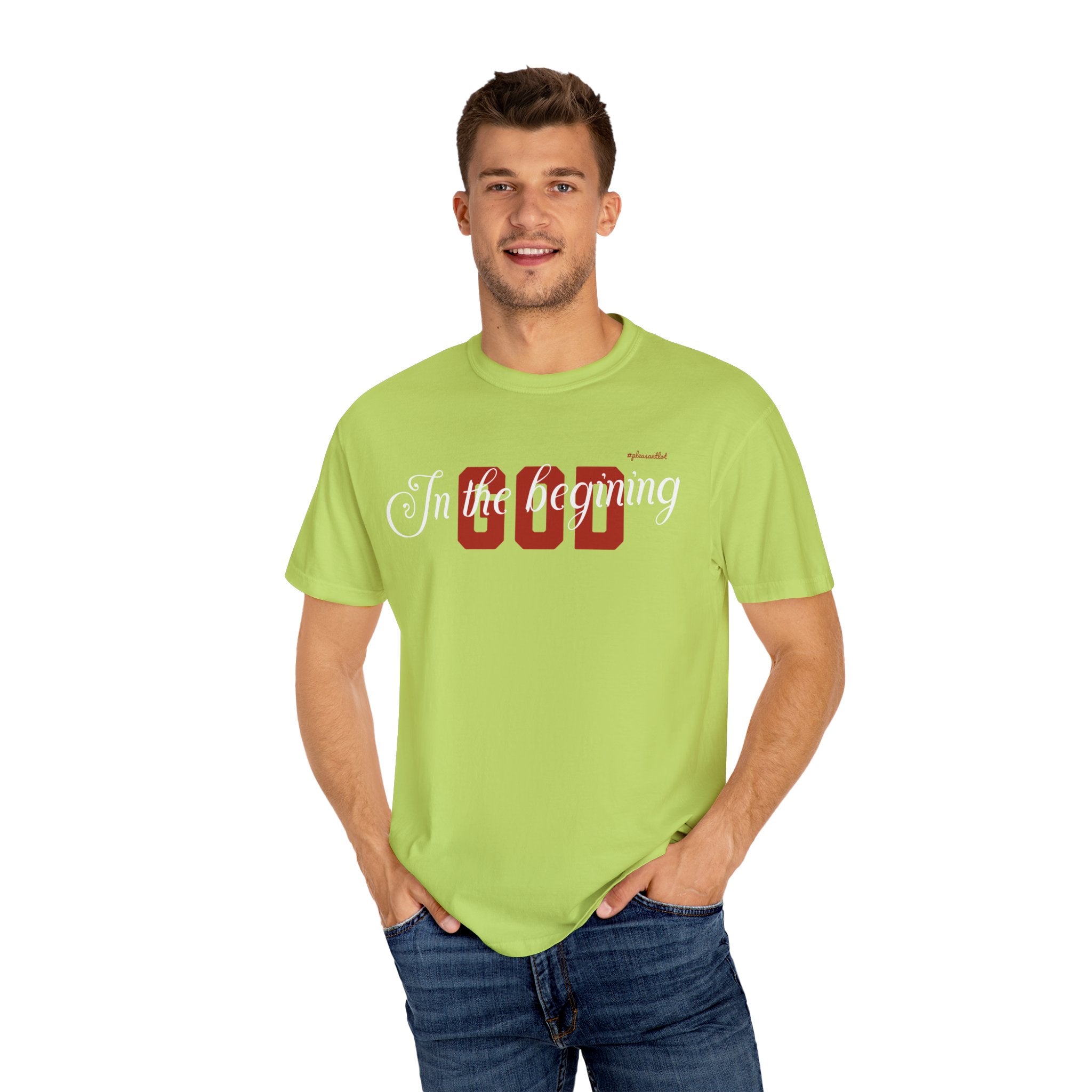 Unisex Garment-Dyed T-shirt(In The Begining, God)