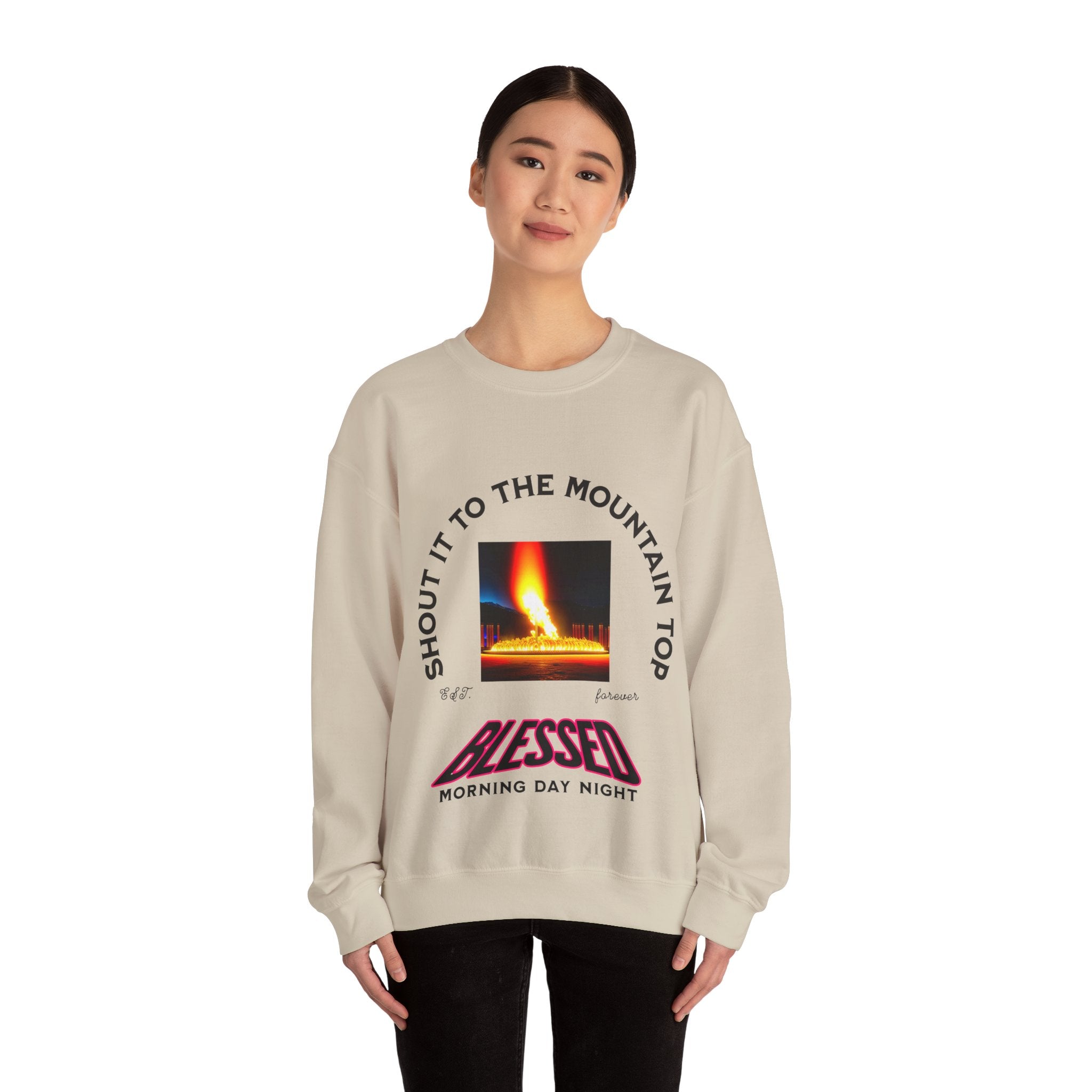 Shout It To The Mountain Top Blessed Unisex Heavy Blend™ Crewneck Sweatshirt