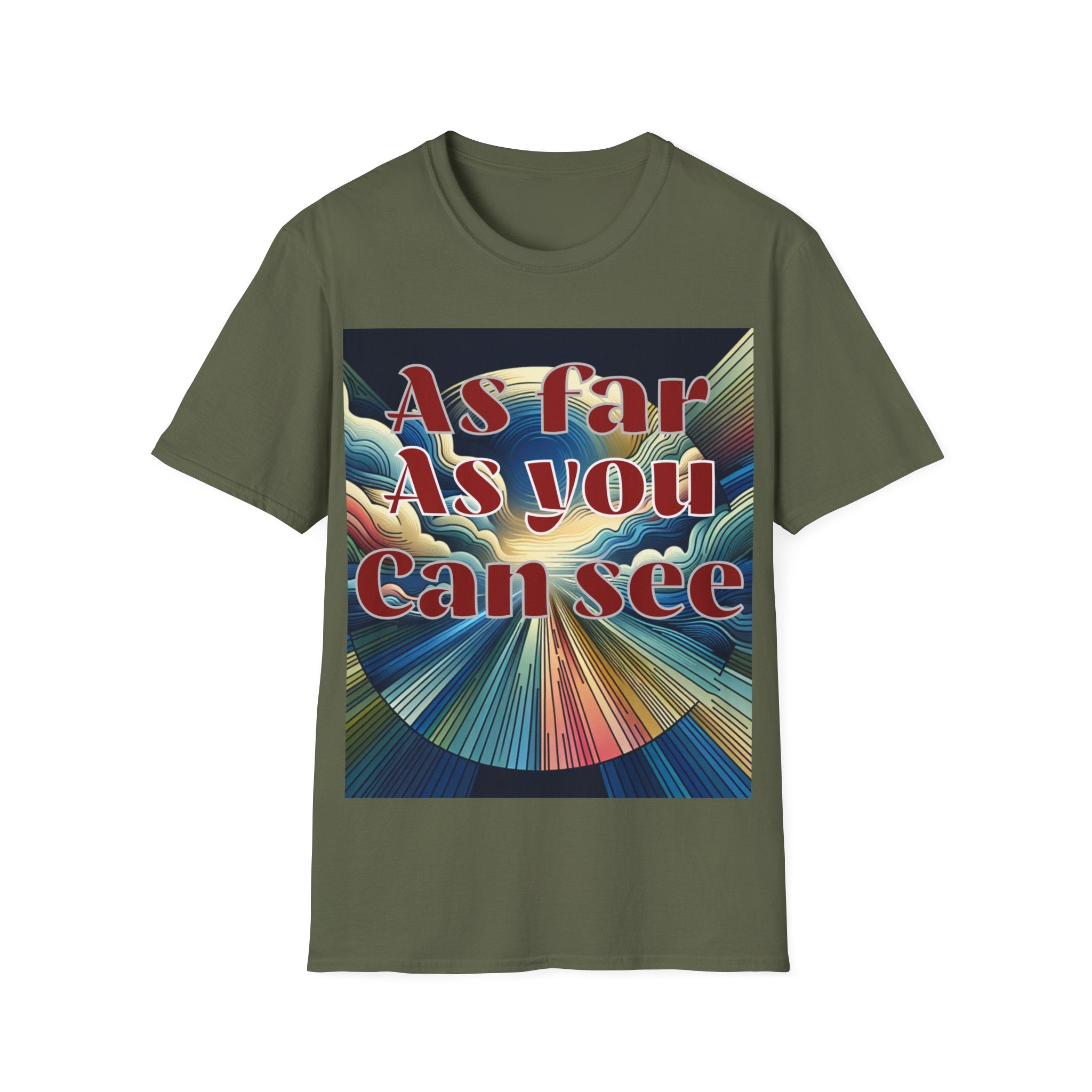 Abstract Design Unisex Softstyle T-Shirt,As Far As You Can See, Choice colors