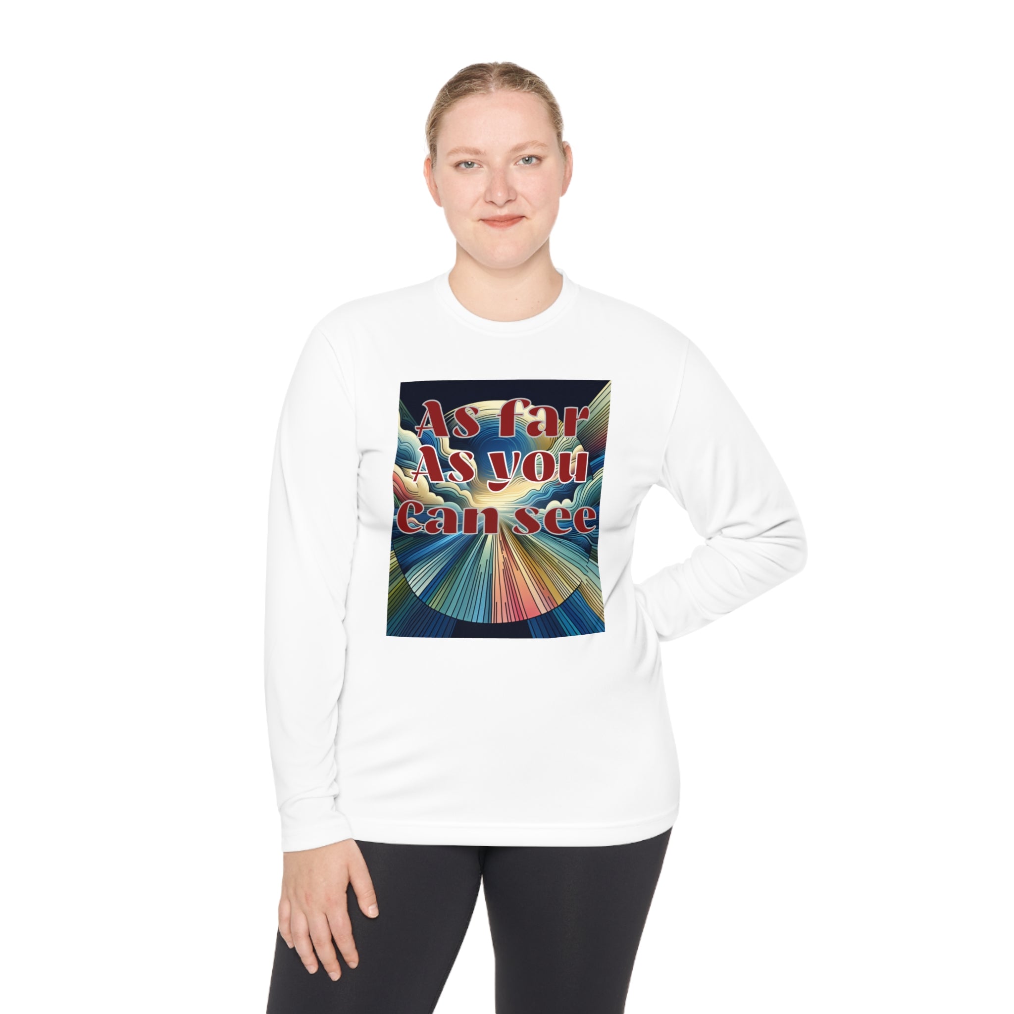 Unisex Lightweight Long Sleeve Tee, As Far As You Can See, Abstract Design