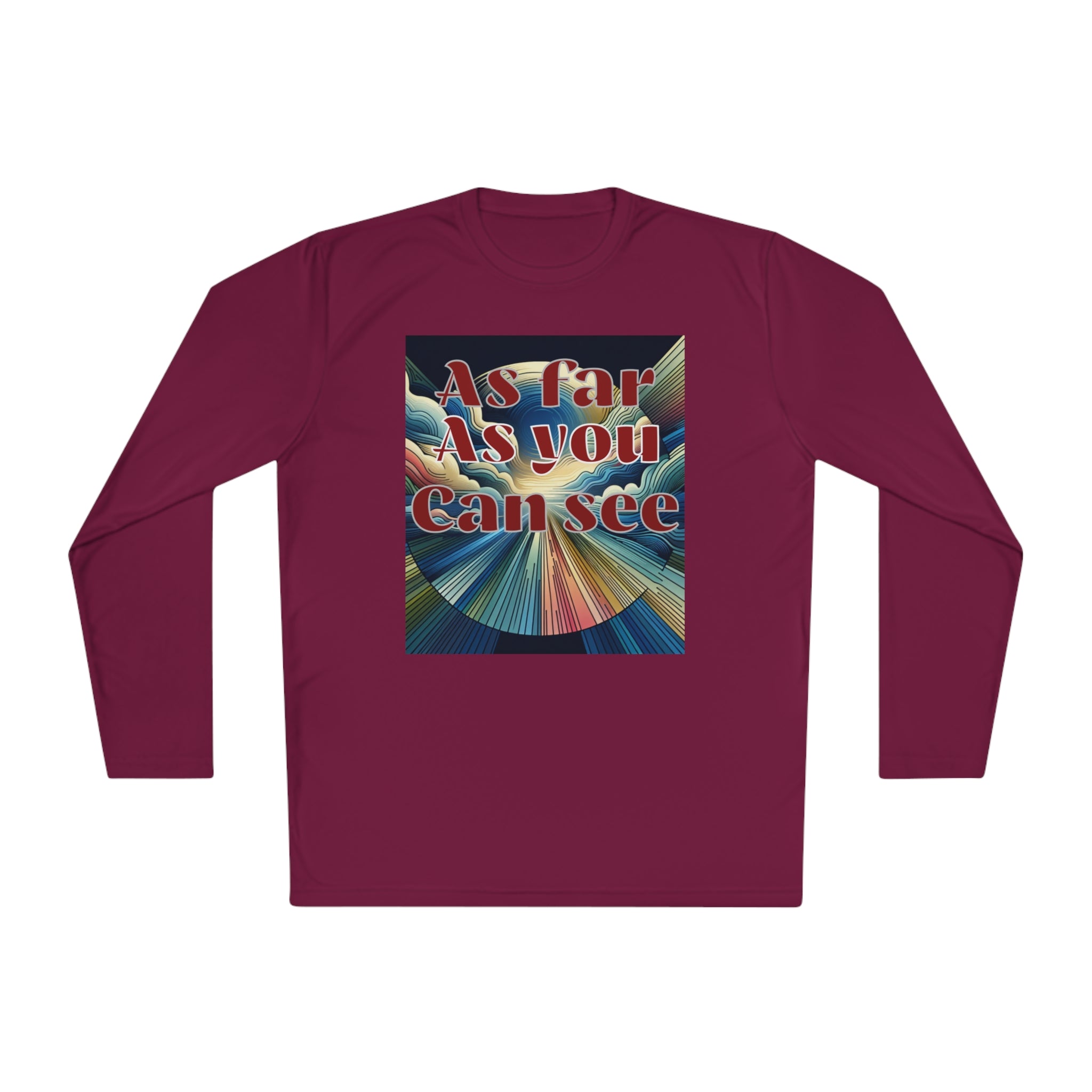 Unisex Lightweight Long Sleeve Tee, As Far As You Can See, Abstract Design