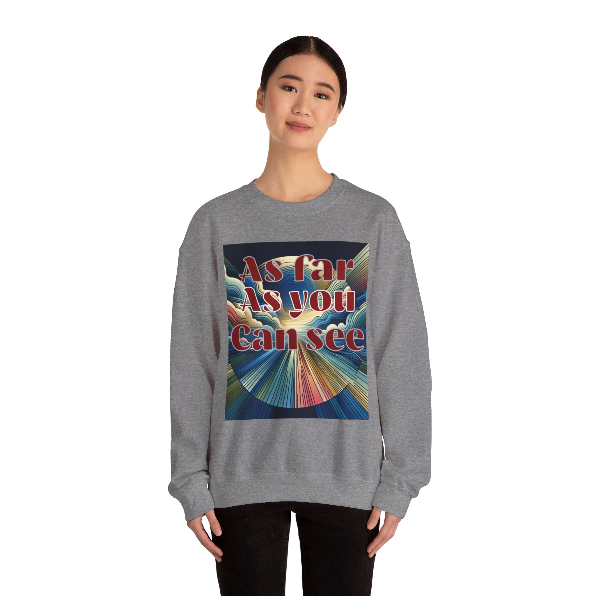 Unisex Heavy Blend™ Crewneck Sweatshirt, As Far As You Can See, Abstract Design