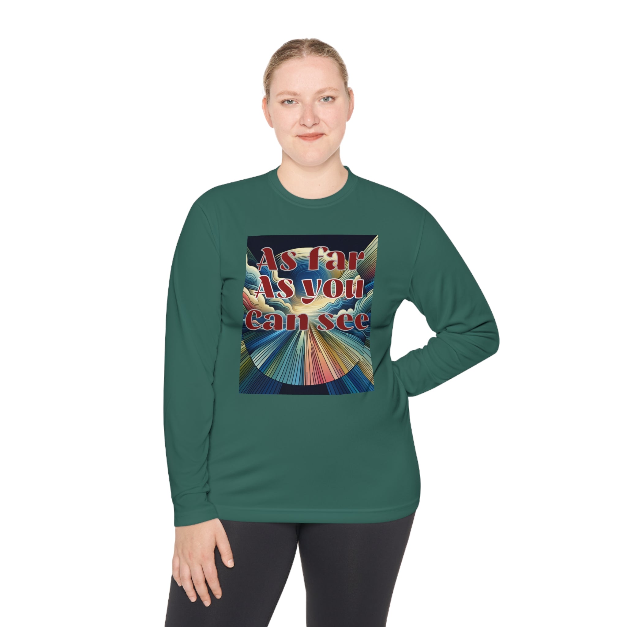 Unisex Lightweight Long Sleeve Tee, As Far As You Can See, Abstract Design