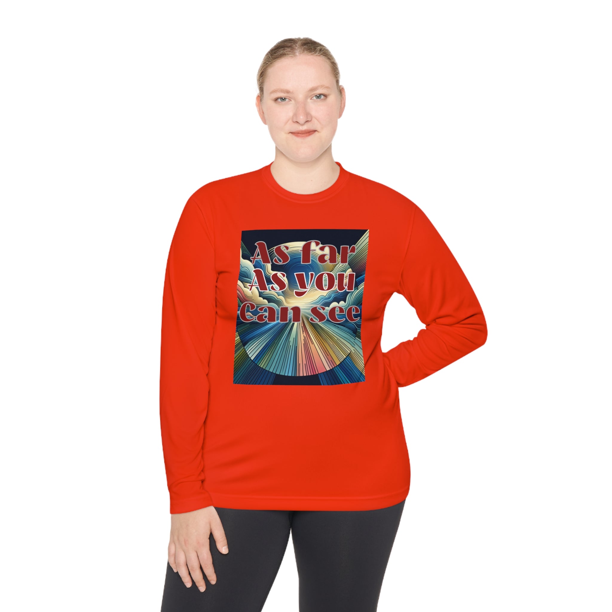 Unisex Lightweight Long Sleeve Tee, As Far As You Can See, Abstract Design