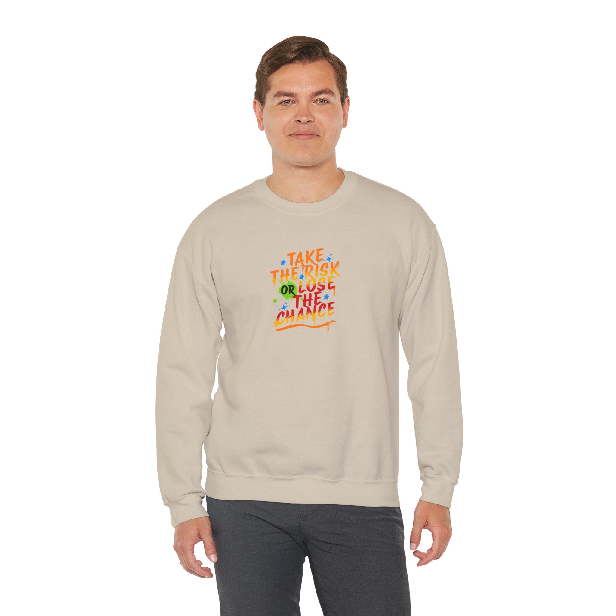 Heavy Blend Crewneck Sweatshirt - Cozy Comfort for All times, Take The Risk Or Loose The Chance