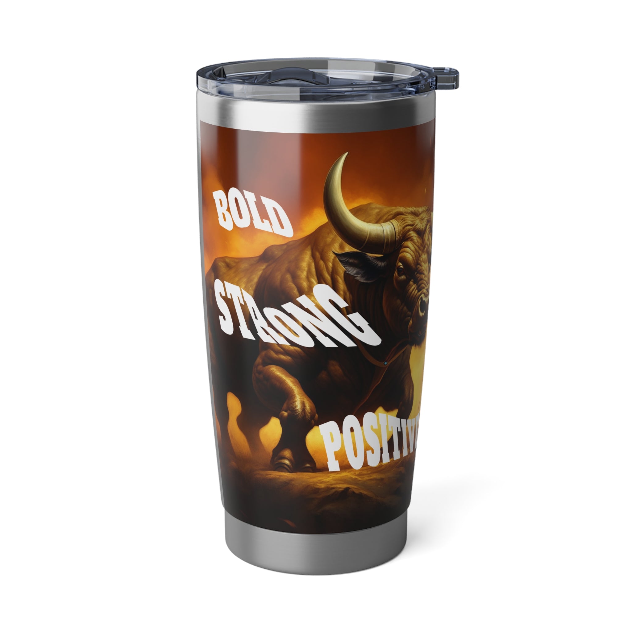 Pleasant Bull Travel 20oz Tumbler, Bold, Strong, Beautiful