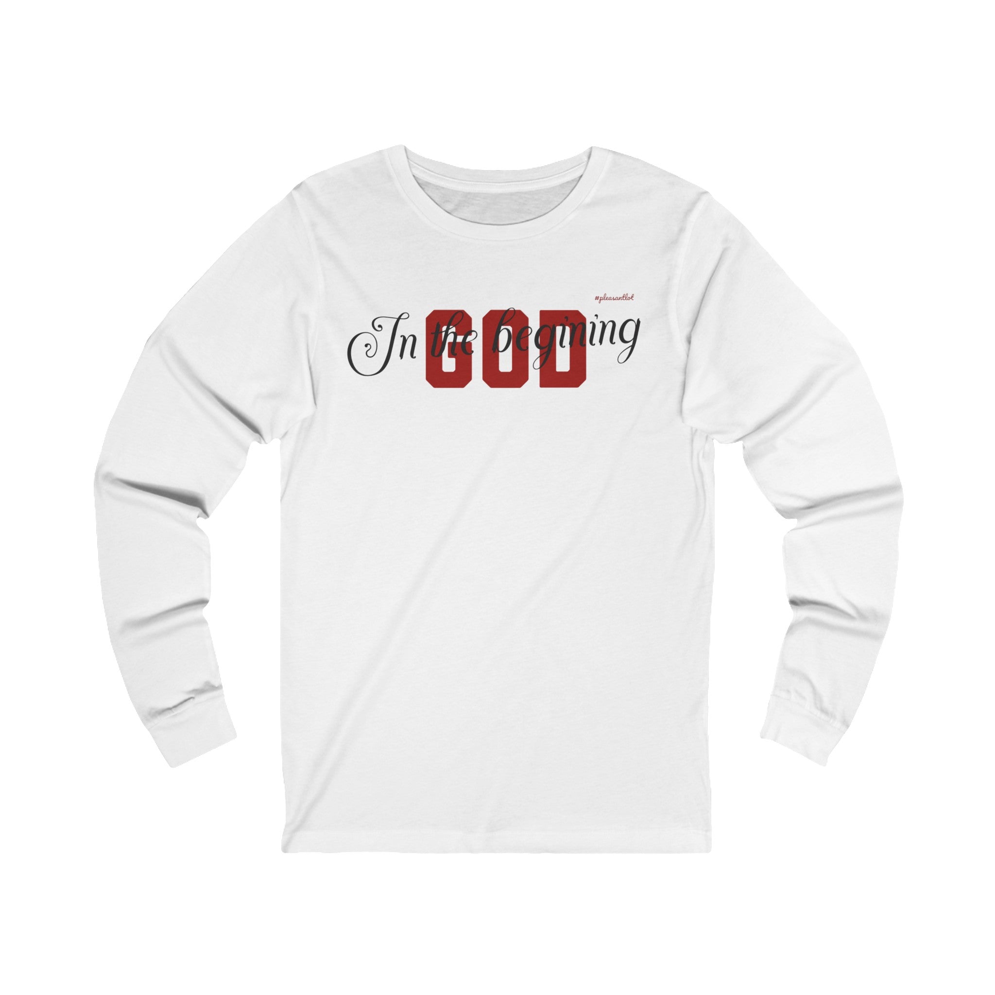 Unisex Jersey Long Sleeve Tee(In The Begining, God), Faithbase Design Tee,