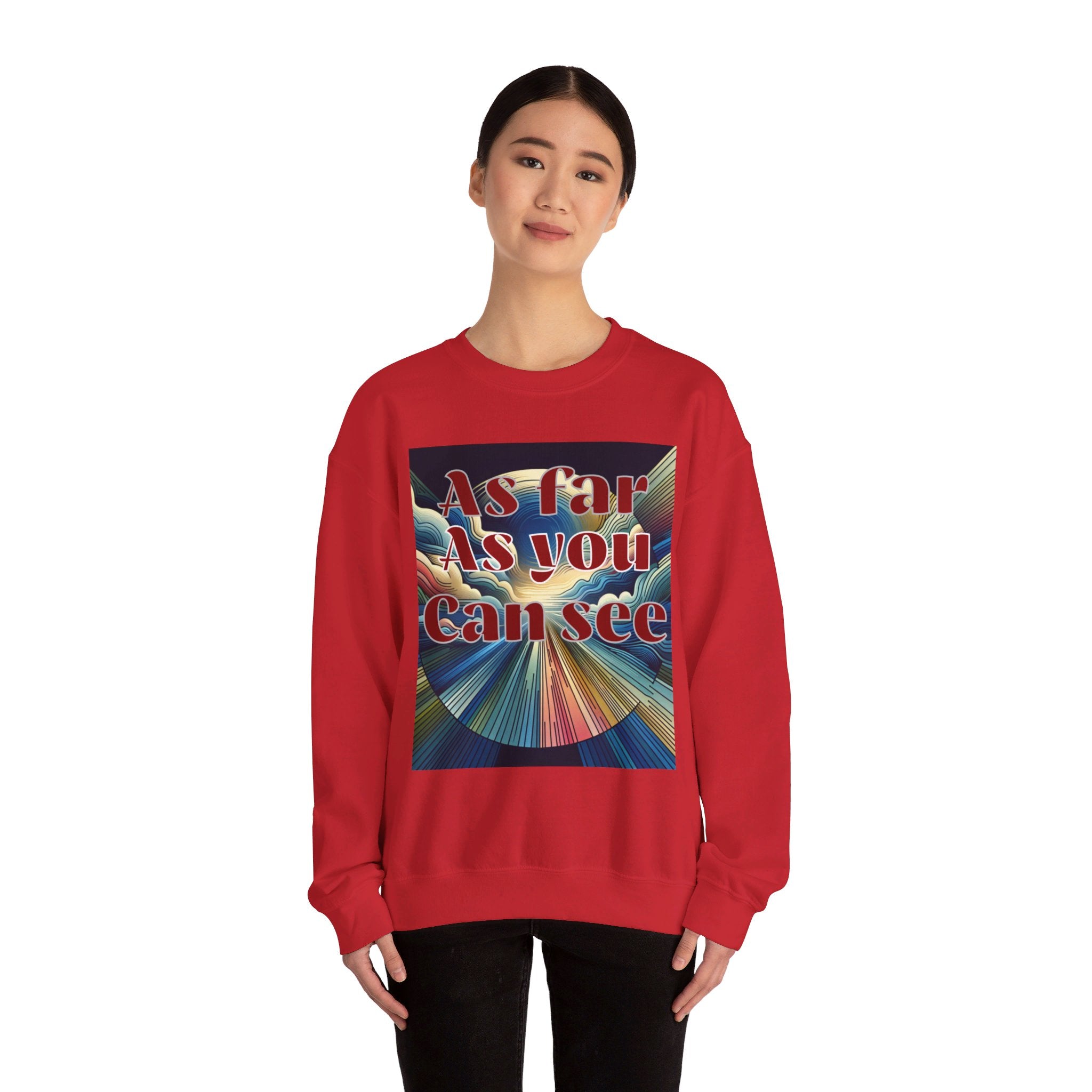 Unisex Heavy Blend™ Crewneck Sweatshirt, As Far As You Can See, Abstract Design