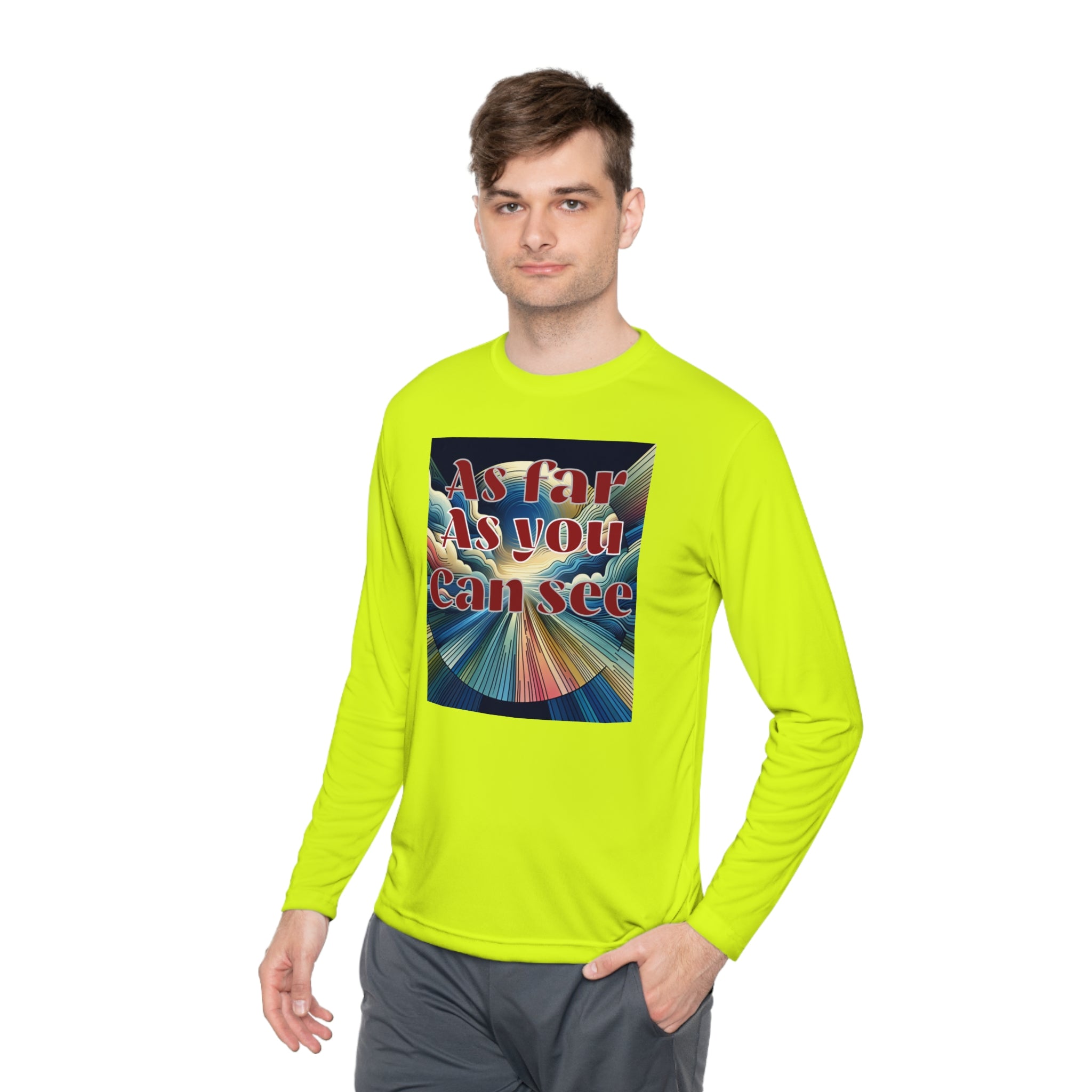 Unisex Lightweight Long Sleeve Tee, As Far As You Can See, Abstract Design