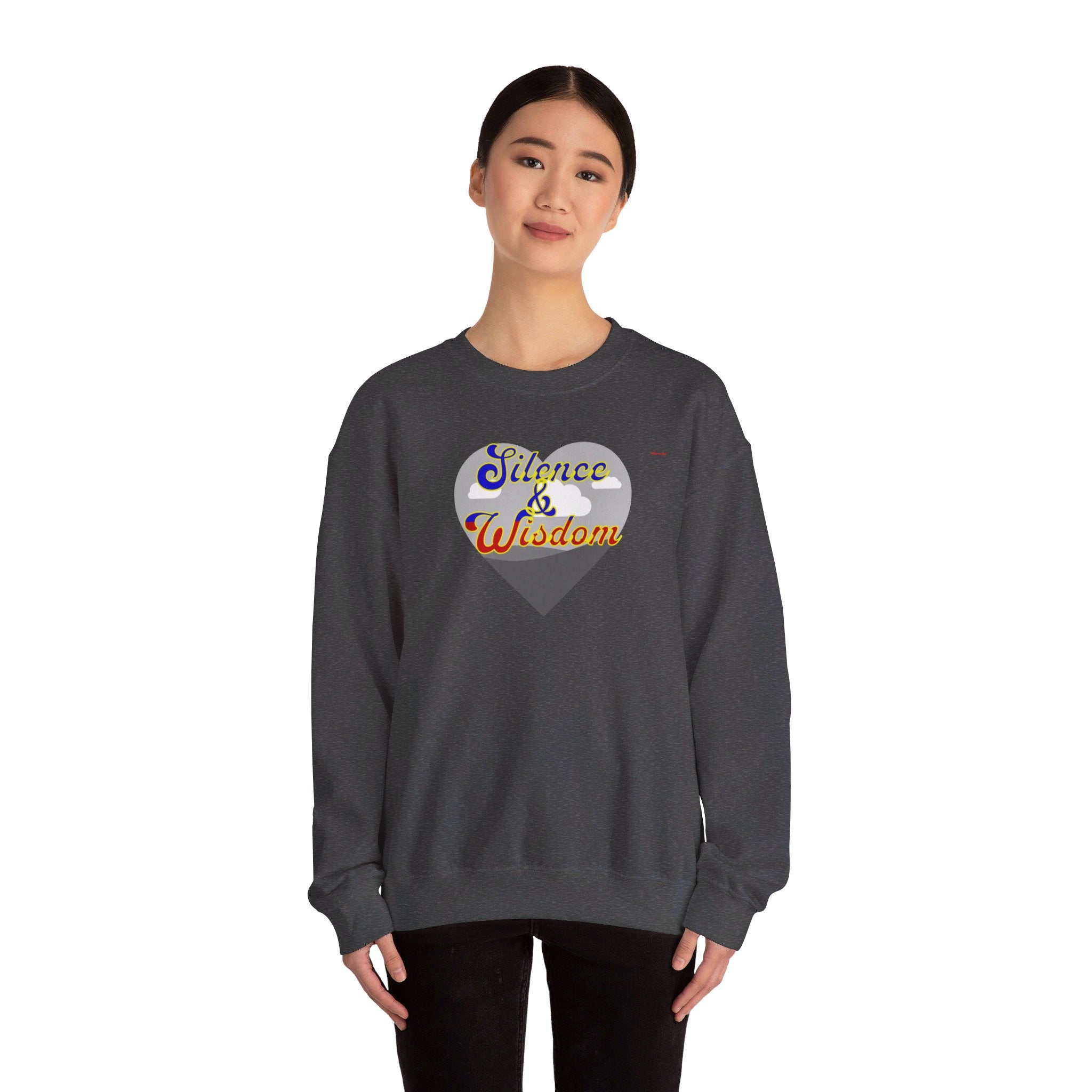 Silence & Wisdom Design Unisex Heavy Blend™ Crewneck Sweatshirt, Pleasantly Comfortable