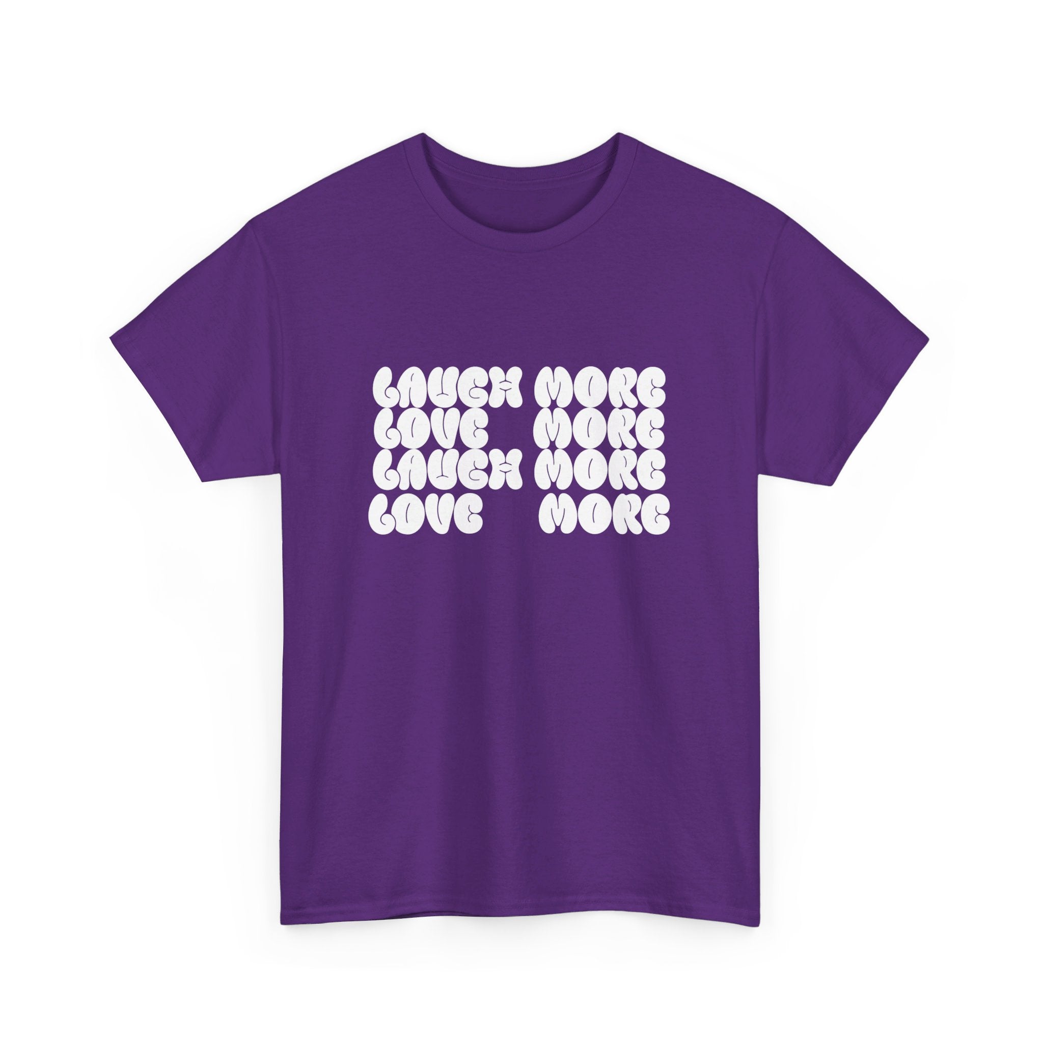 Unisex Heavy Cotton Tee, Laugh More, Love More Tee