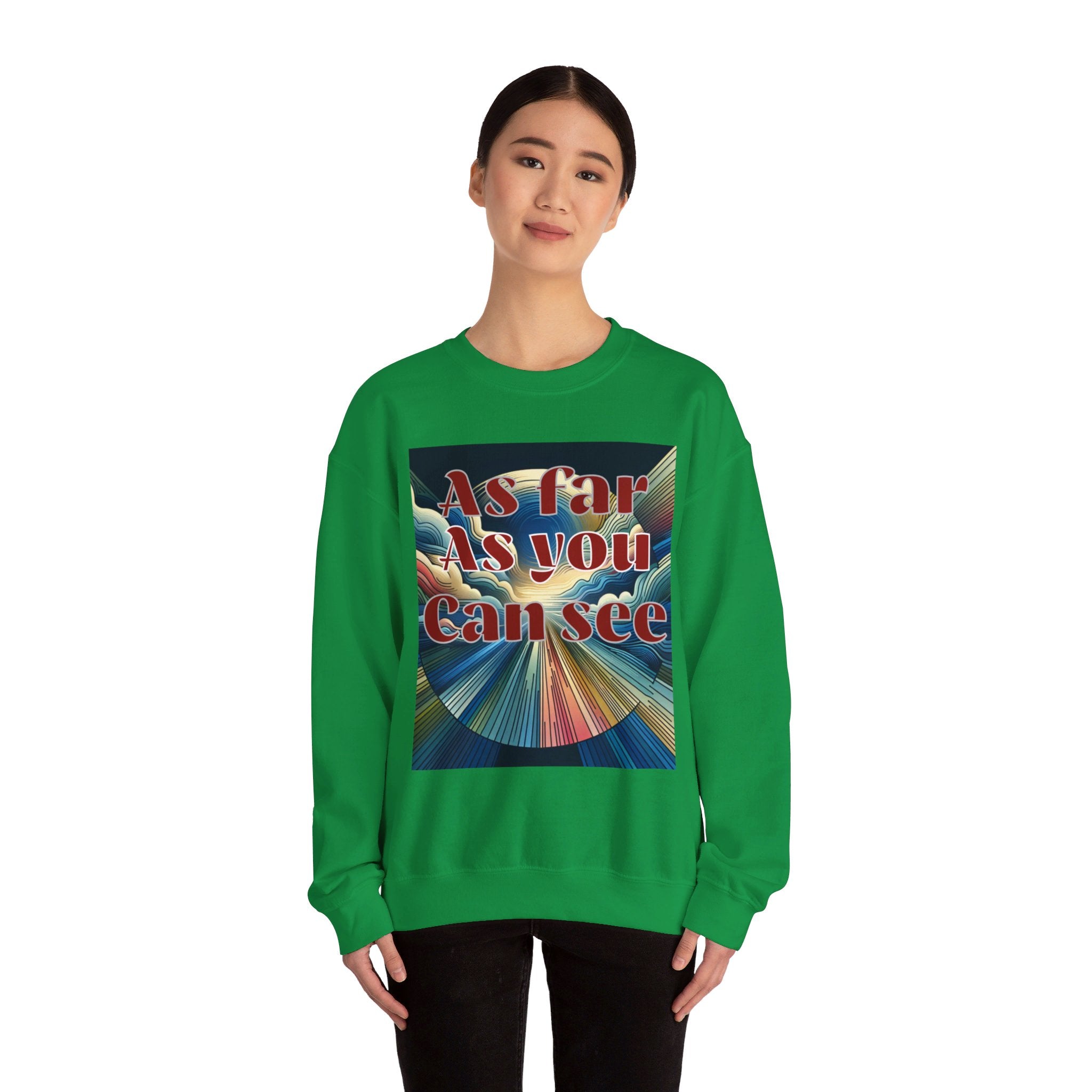 Unisex Heavy Blend™ Crewneck Sweatshirt, As Far As You Can See, Abstract Design