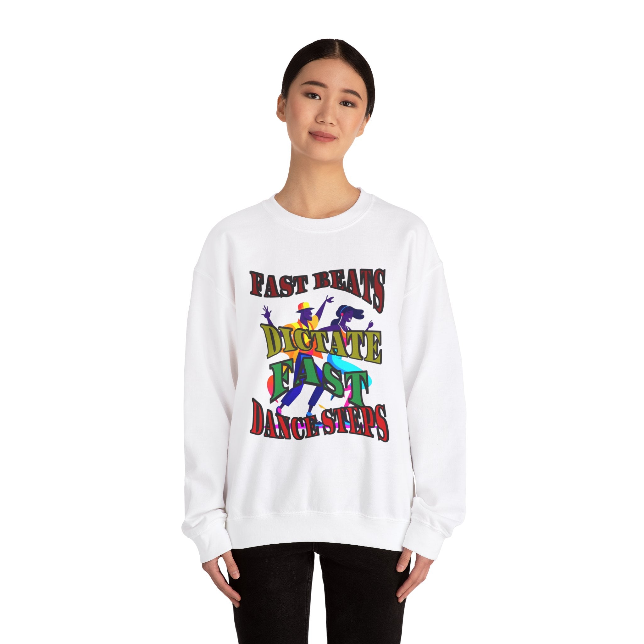 Clean-Cut Syle Unisex Heavy Blend™ Crewneck Sweatshirt (Fast Beats Dictate Fast Dance  Steps)