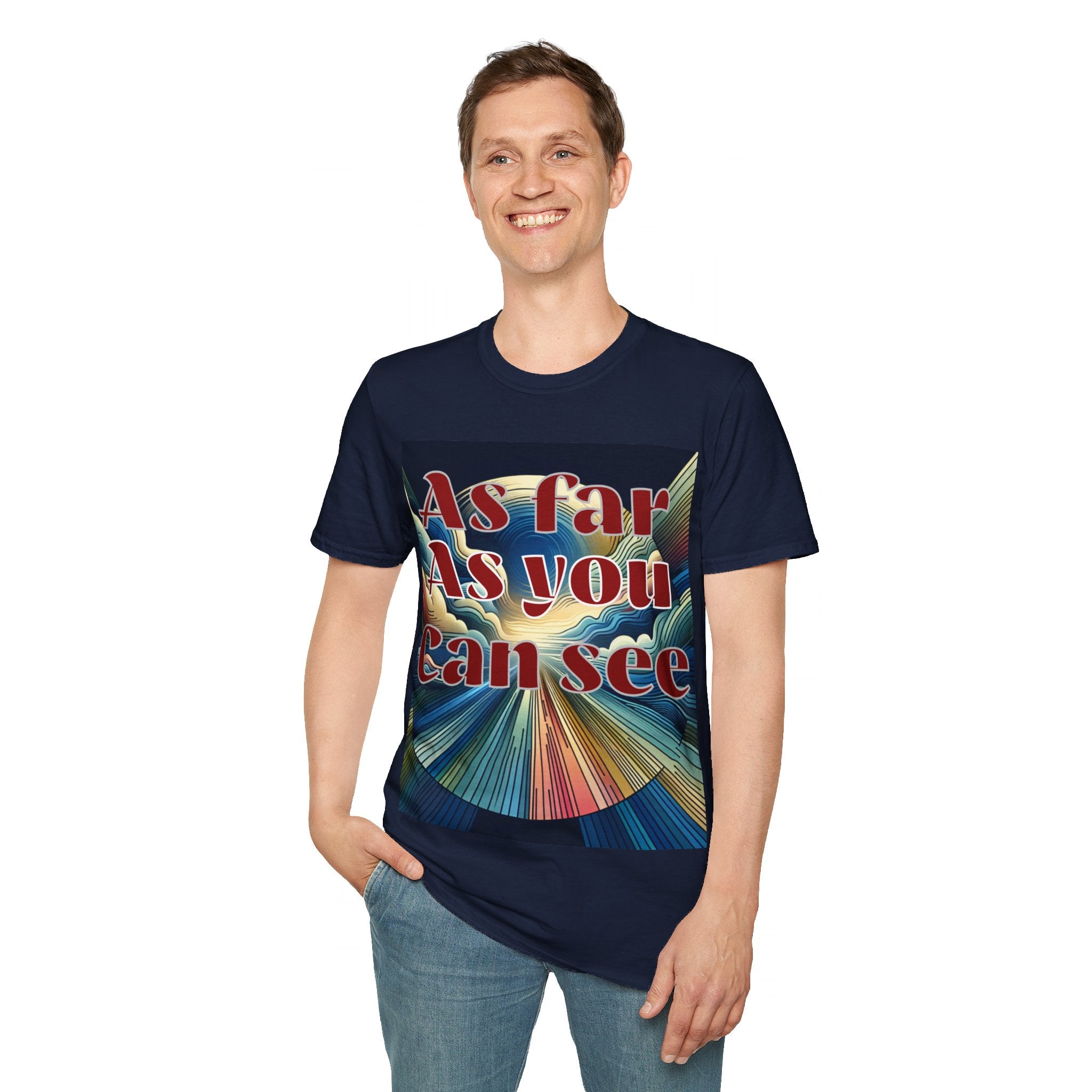 Abstract Design Unisex Softstyle T-Shirt,As Far As You Can See, Choice colors